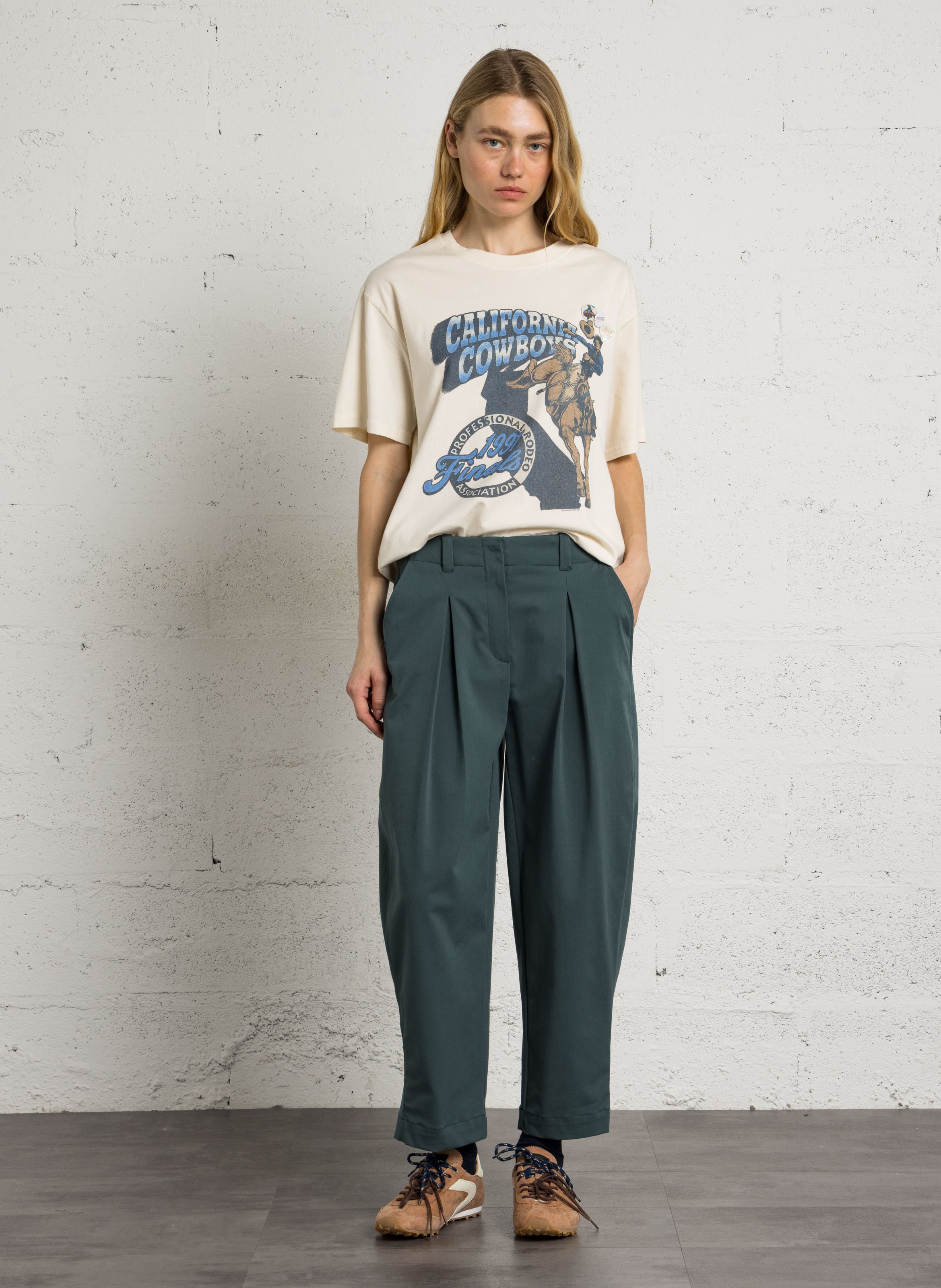 T-shirt droit sérigraphié en coton NEWTONE Beige