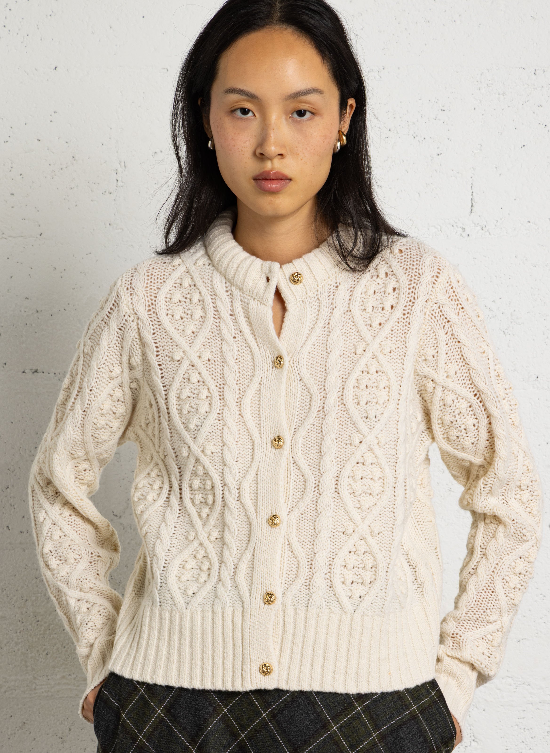 Gilet en maille de laine mérinos PETITE MENDIGOTE Beige