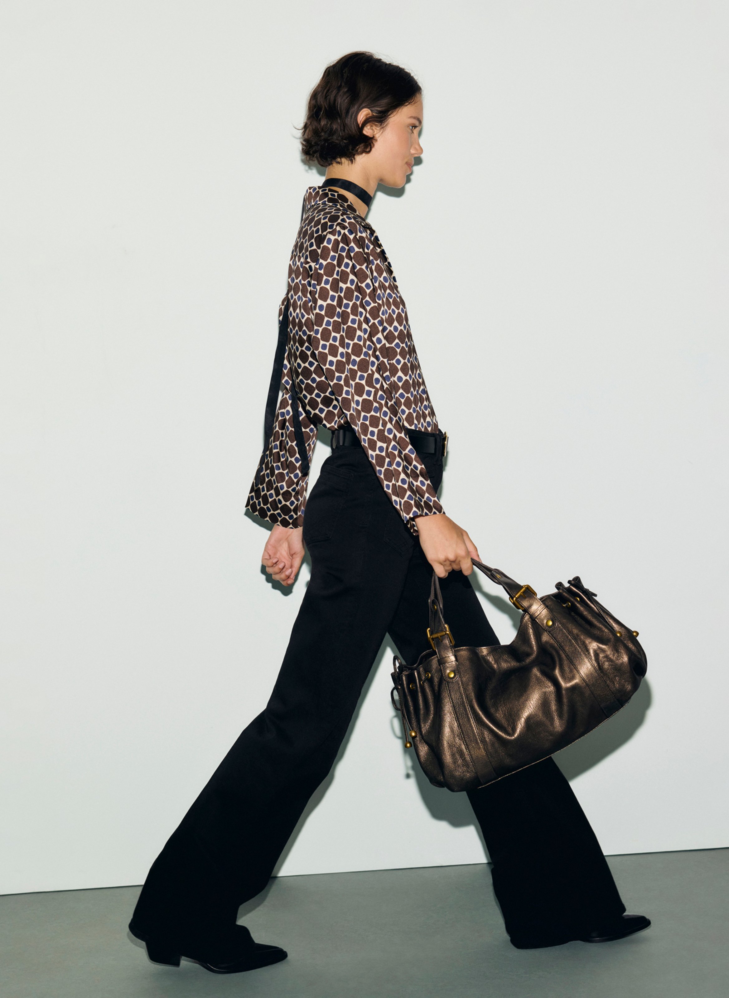 Handtasche aus Metallic-Leder GERARD DAREL Golden