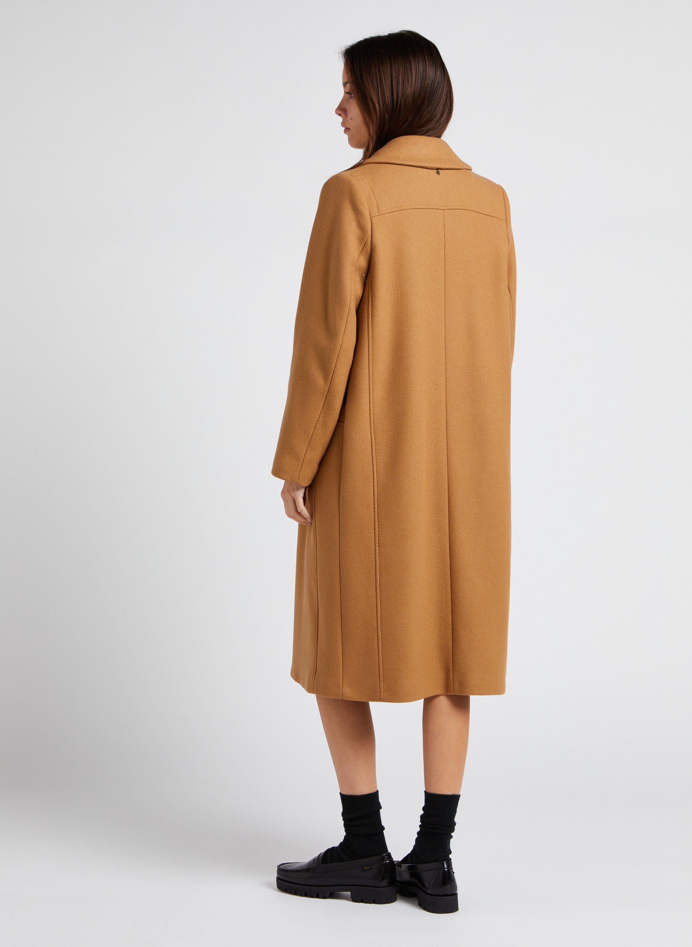 Camel tailored hotsell coat womens