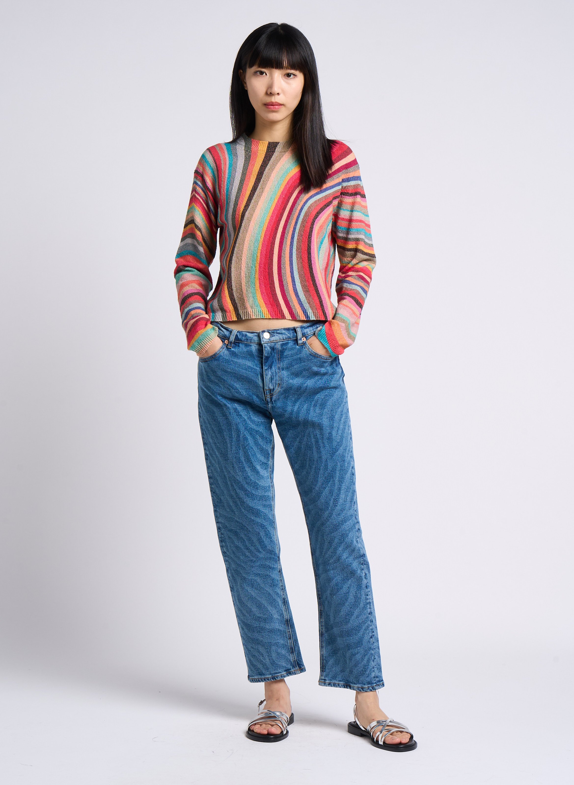 Straight patterned cotton-blend jeans PAUL SMITH Multicolored