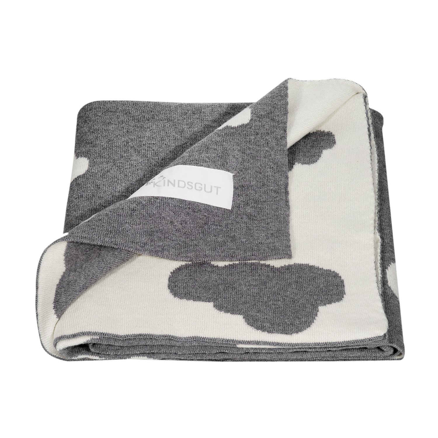 Ultra-soft knitted baby blanket - 100% cotton KINDSGUT Grey