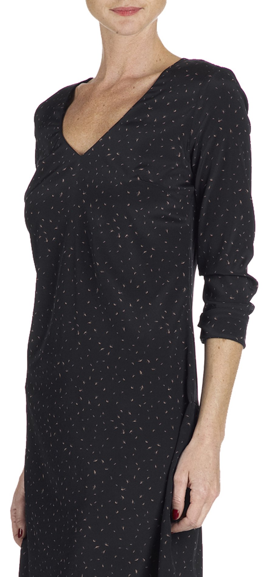 Robe imprimée soie ATTIC AND BARN Noir