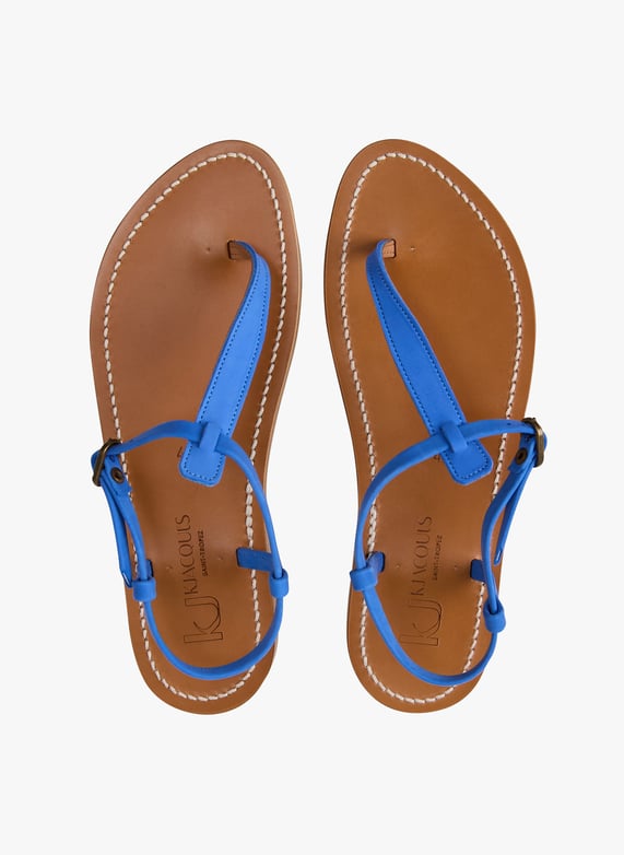 Sandales plates entre doigt en cuir Picon Nbk ocean K jacques