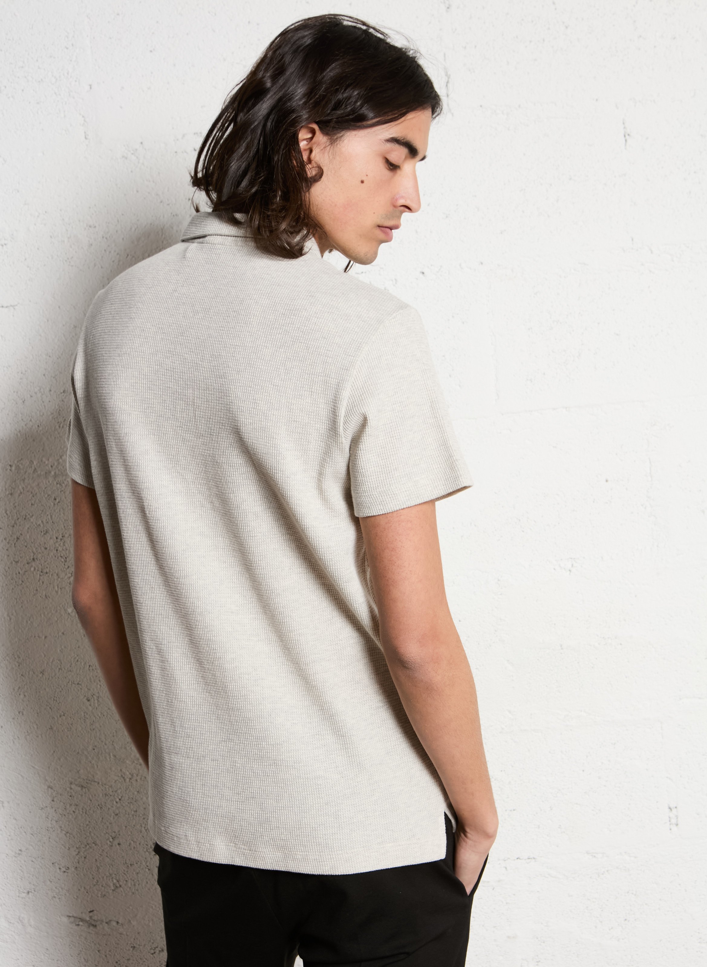 Katoenen polo met korte mouwen met geborduurd logo  IKKS Grijs