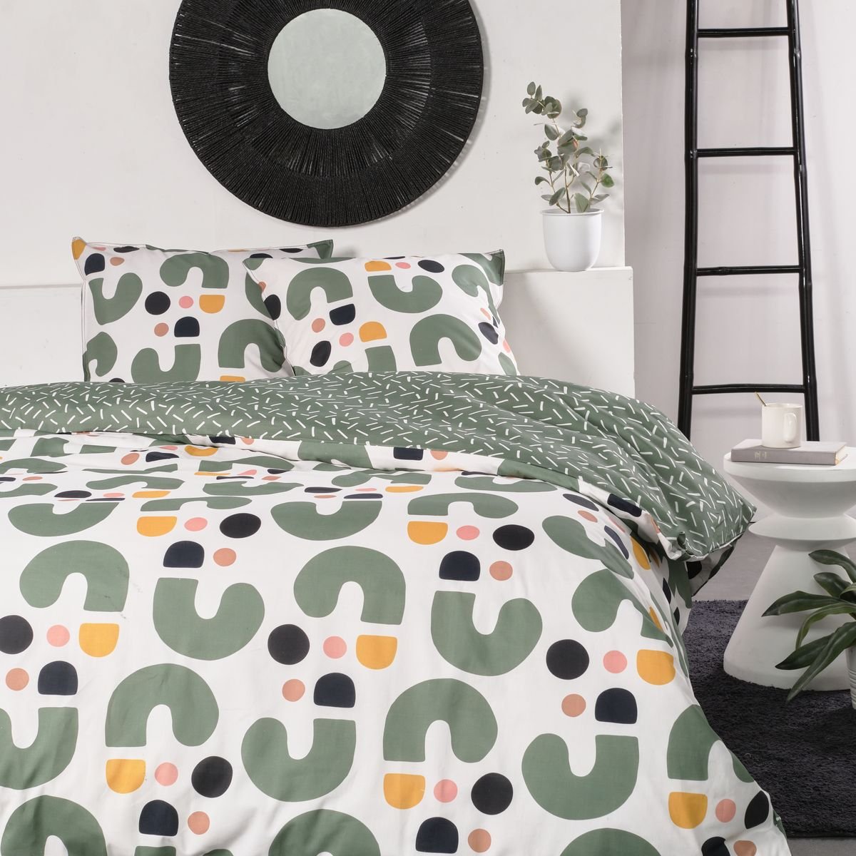 Printed cotton bed set TODAY LINGE DE MAISON Green