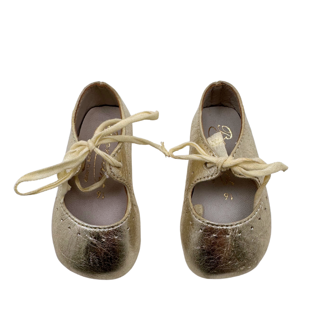 Baby ballet flats gold - size 16 BONPOINT - Seconde Main Golden