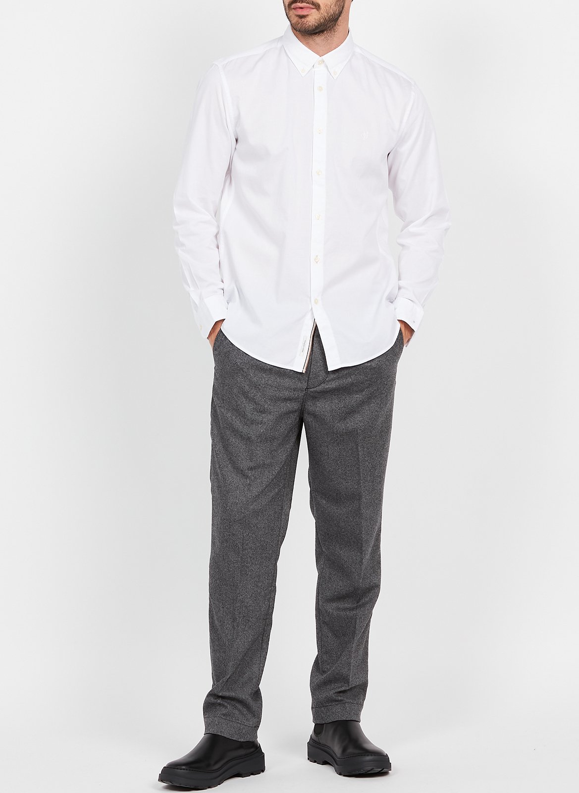Chemise col américain regular-fit en coton MARC O'POLO Blanc