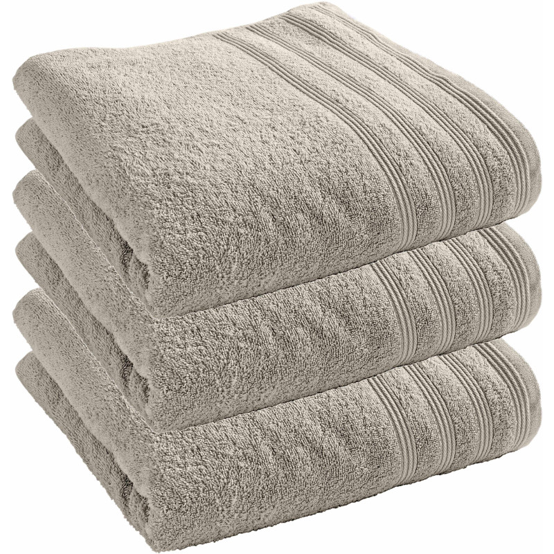 100% combed cotton bath towel COTON PUR Beige