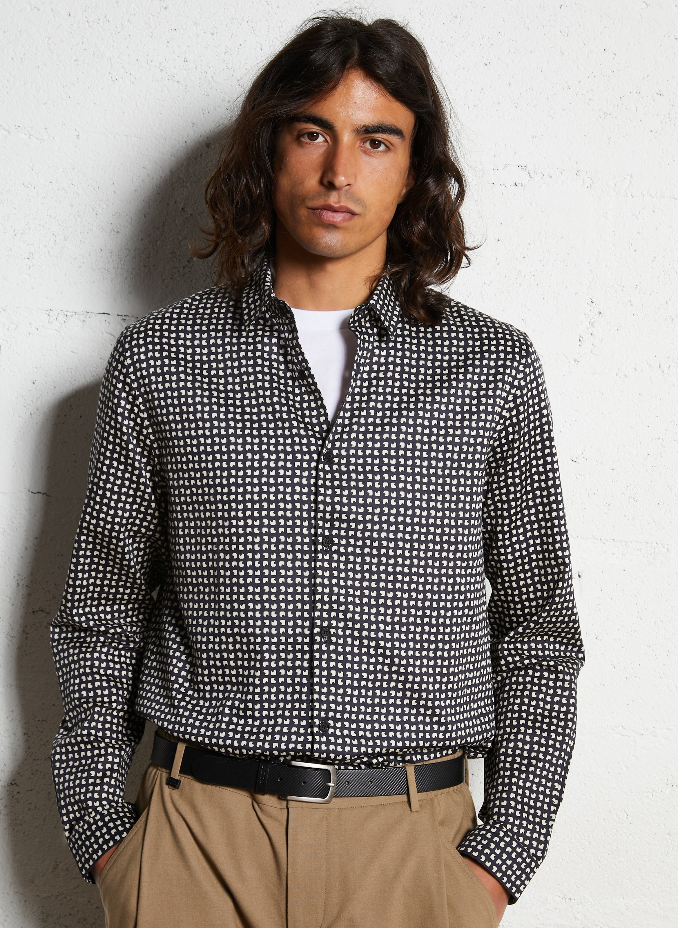 Ceinture à boucle en cuir IKKS Noir