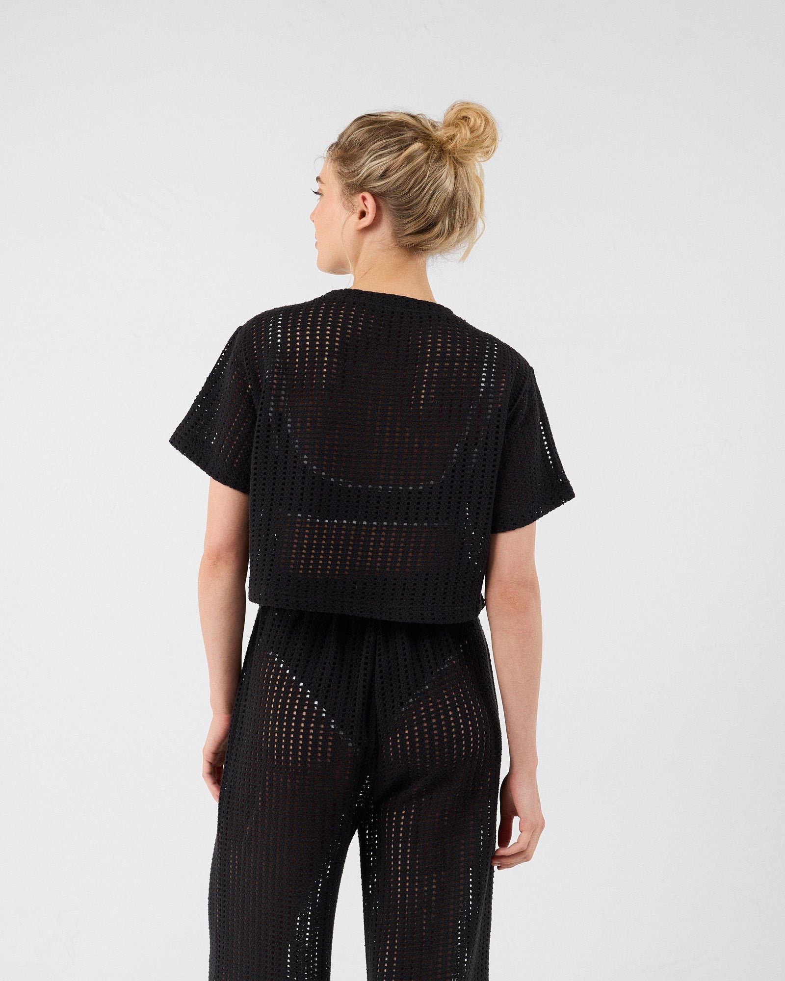 Round-neck cotton knit Giada T-shirt JOTT Black