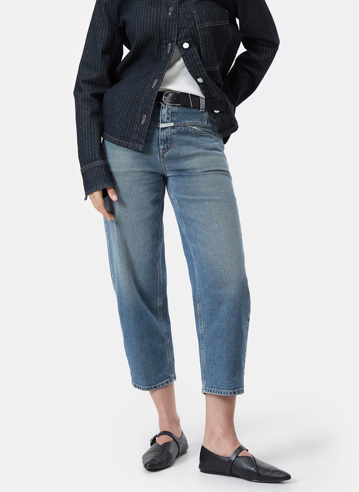 Cotton-blend wide-leg jeans CLOSED Blue