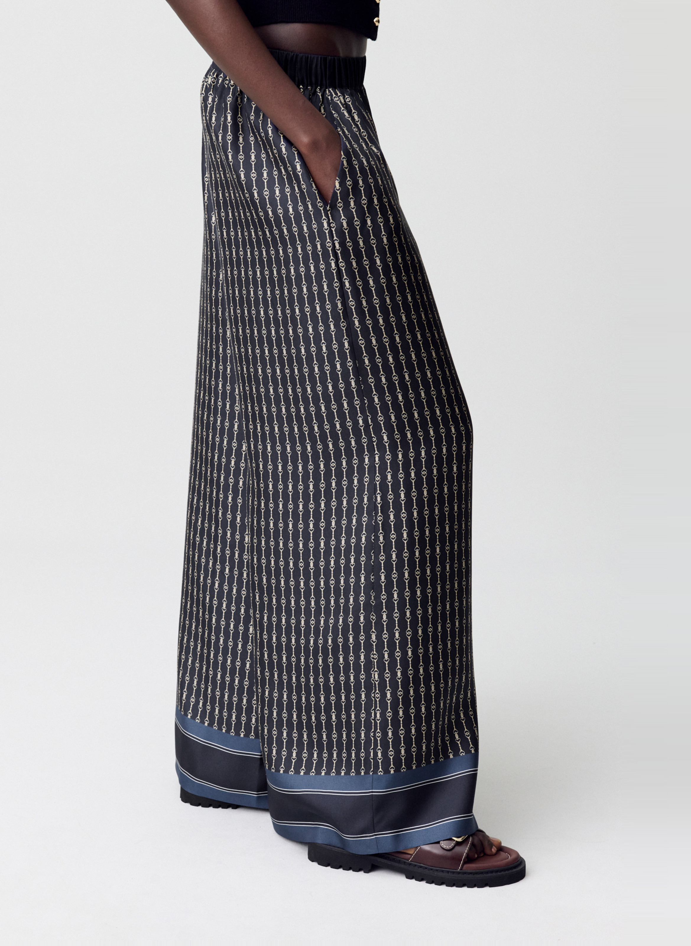 Pantalon large imprimé fluide CLAUDIE PIERLOT Multicolore