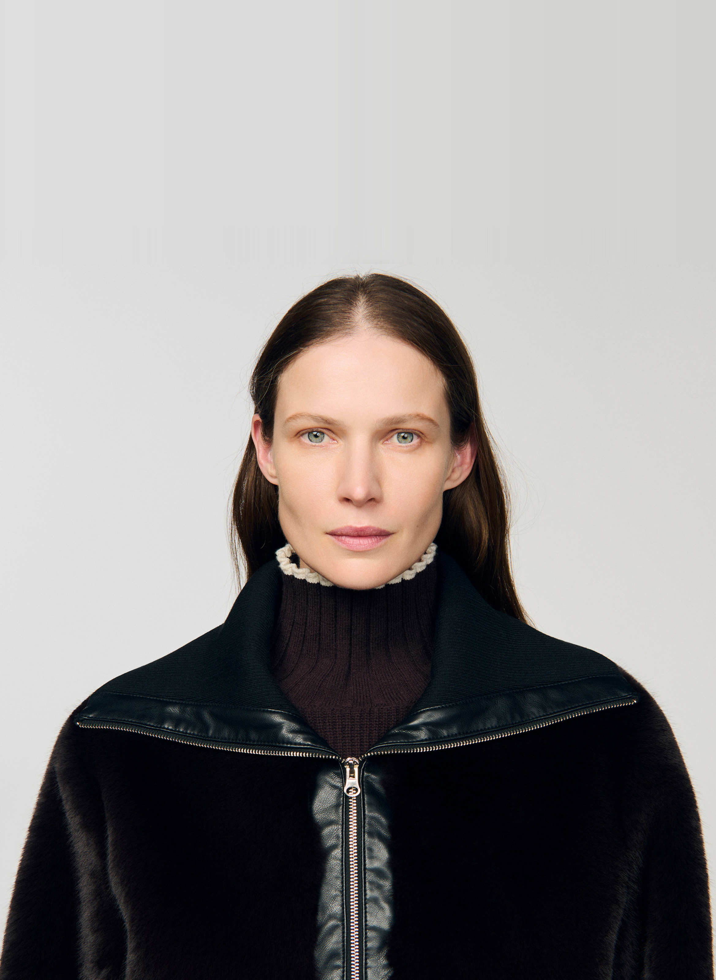 Veste oversize col montant SANDRO Marron