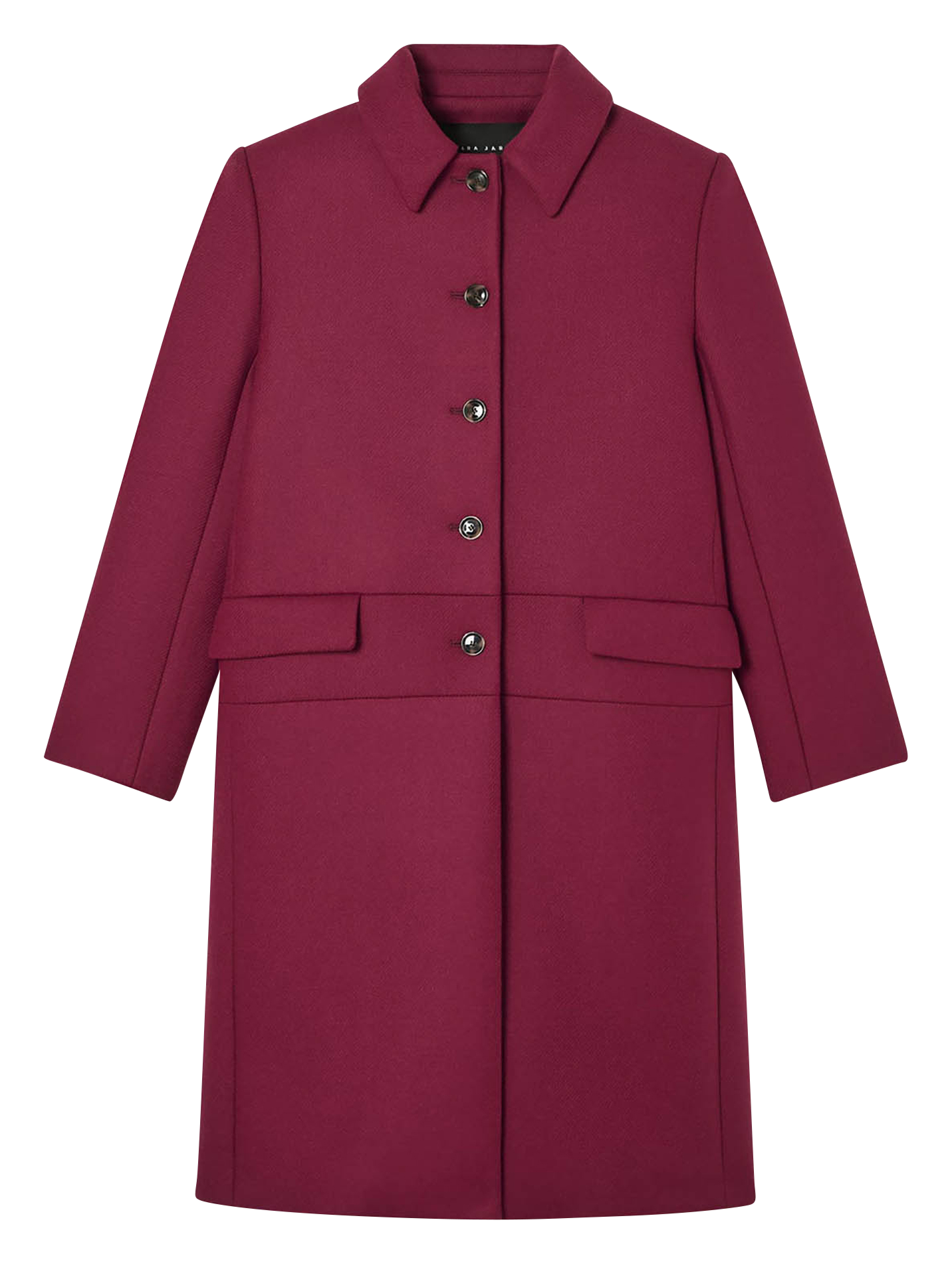 Straight wool-blend coat with classic collar TARA JARMON Red