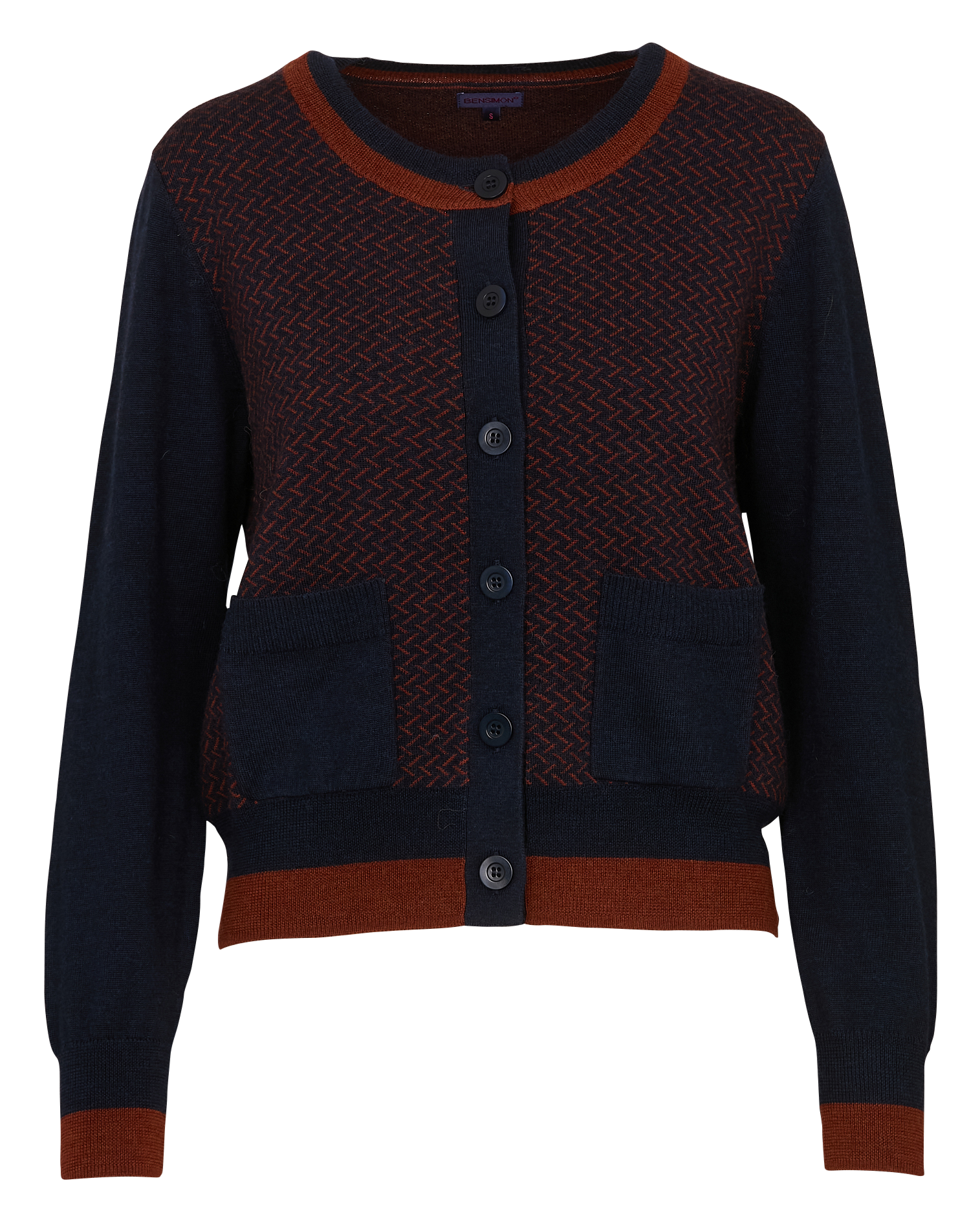 Cardigan oversize col rond en laine BENSIMON Bleu