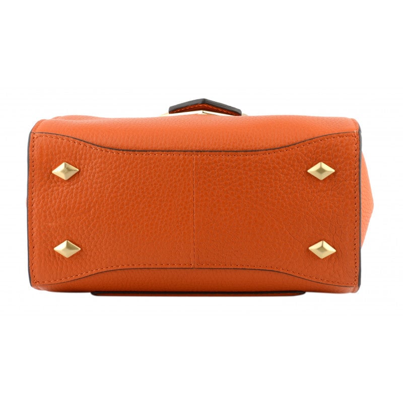 Handbag - grained calf leather POURCHET Orange
