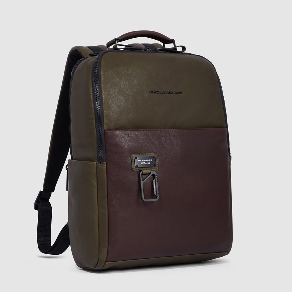 Leather backpack PIQUADRO Green