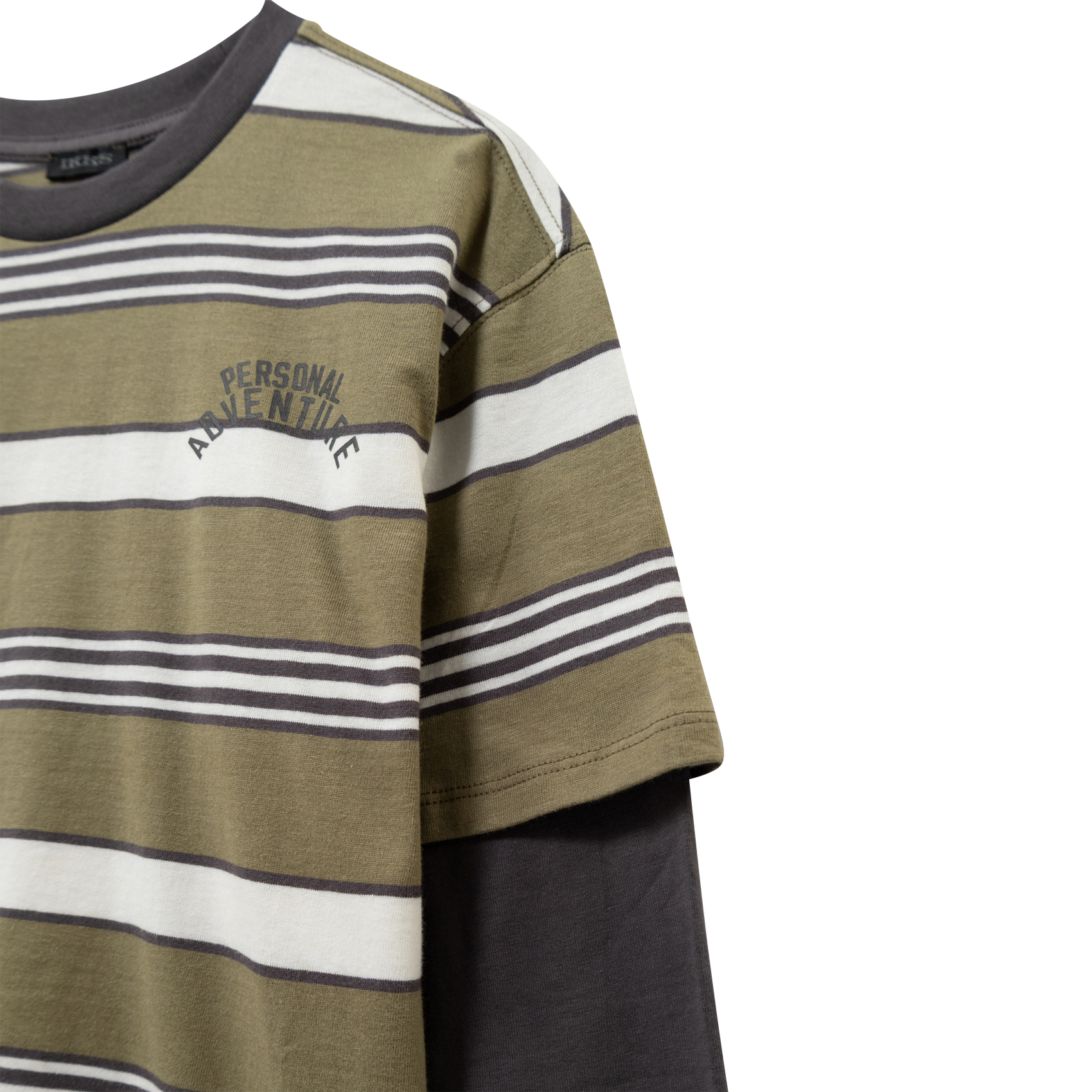 Straight striped cotton T-shirt IKKS JUNIOR Grey