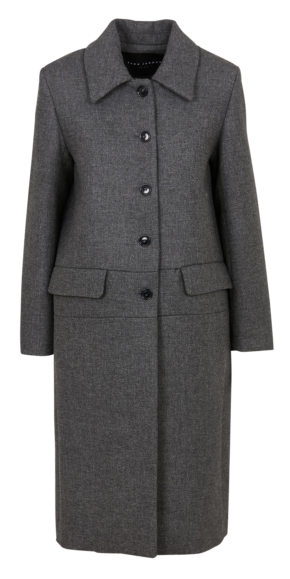 Straight wool-blend coat with classic collar TARA JARMON Grey