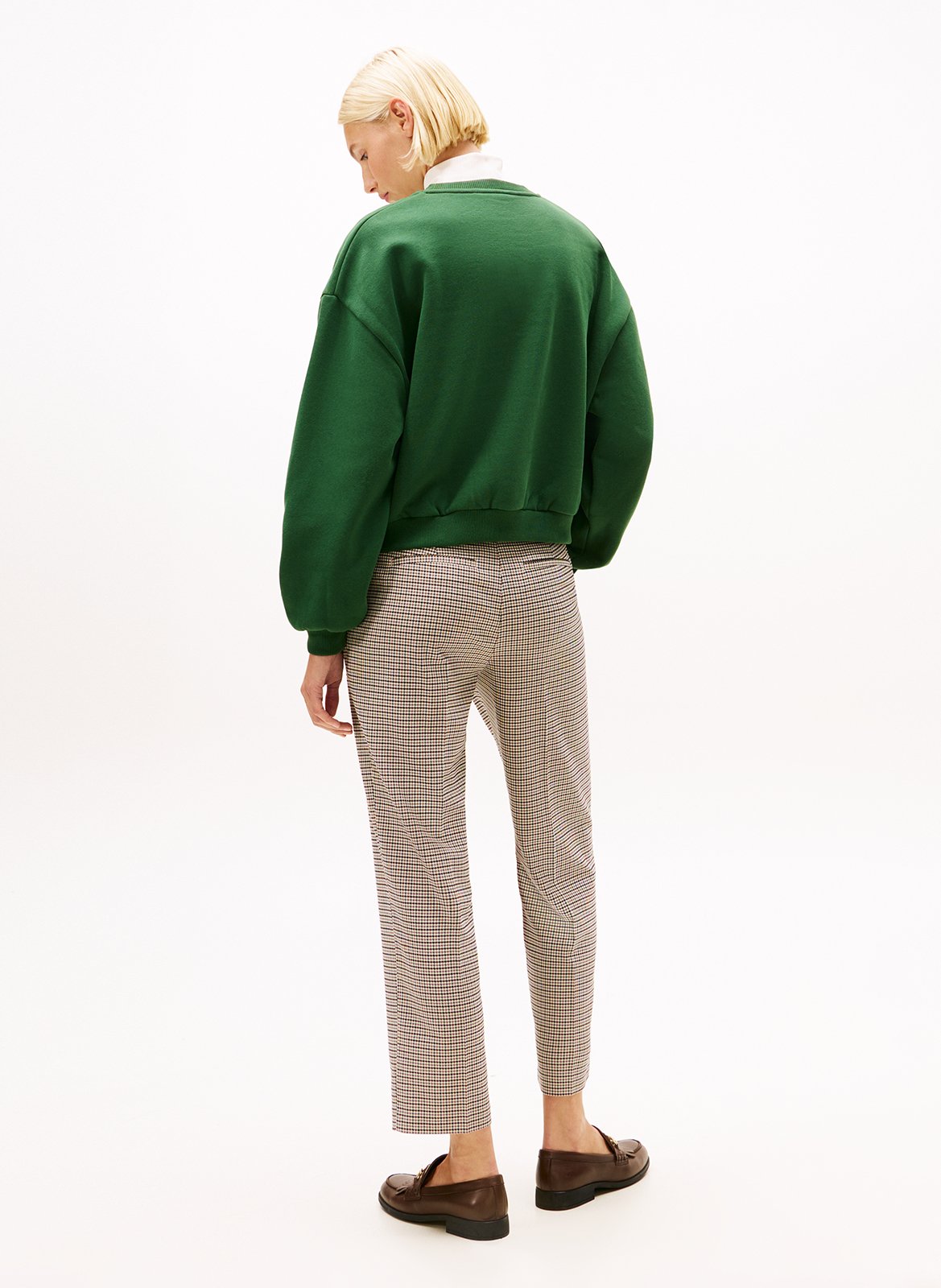 Sweat ample brodé en coton mélangé TOMMY HILFIGER Vert