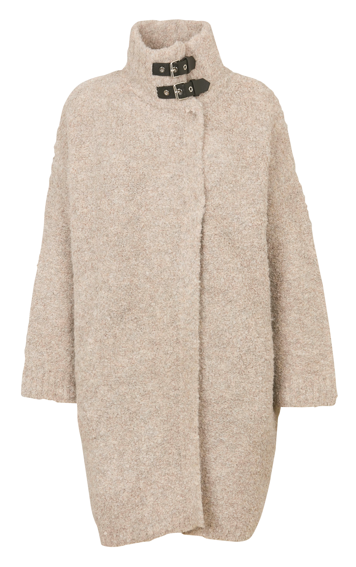 Weiter Mantel mit Stehkragen und Bouclé-Muster LIU JO Beige