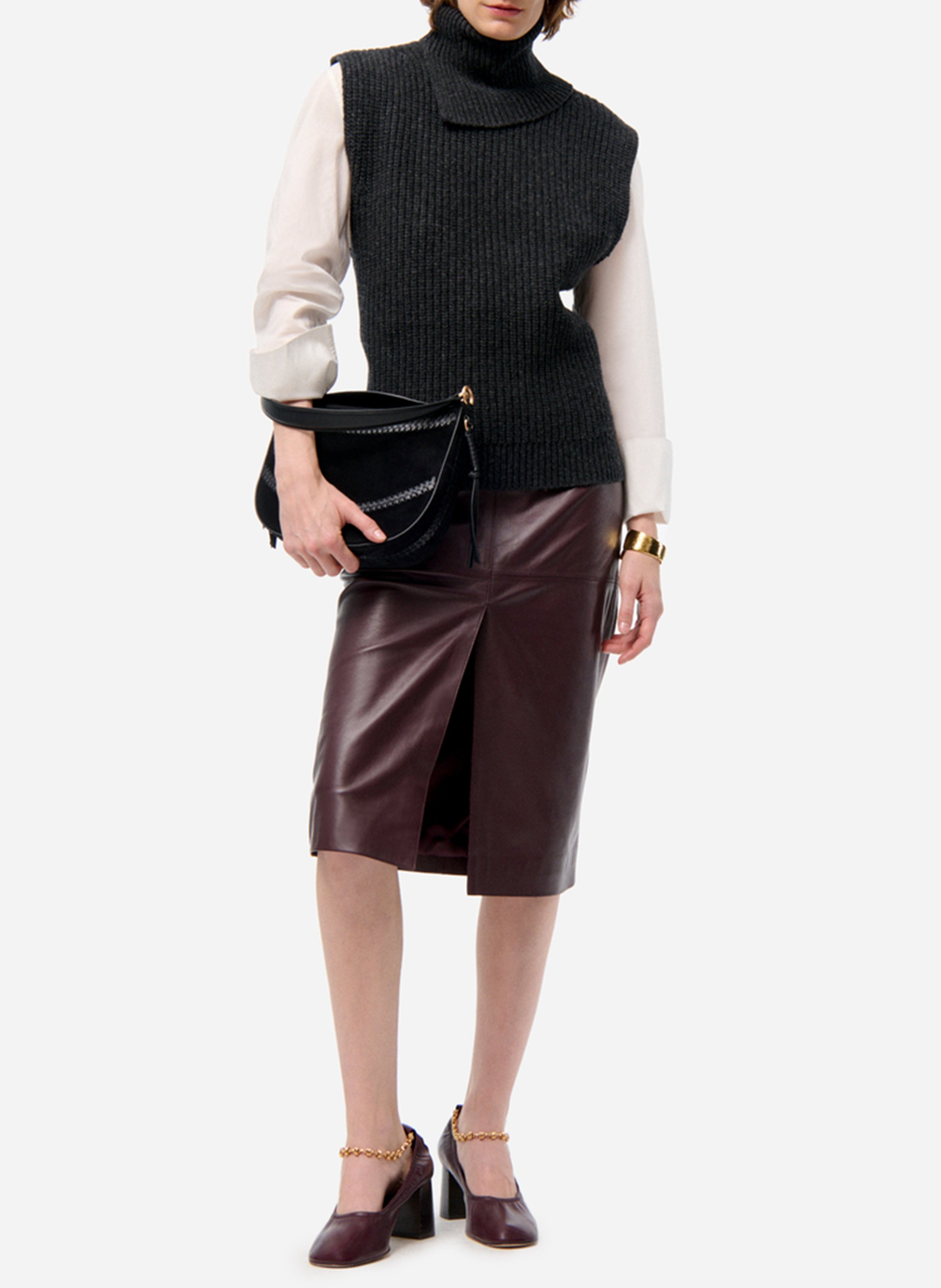 Wool turtleneck top VANESSA BRUNO Grey