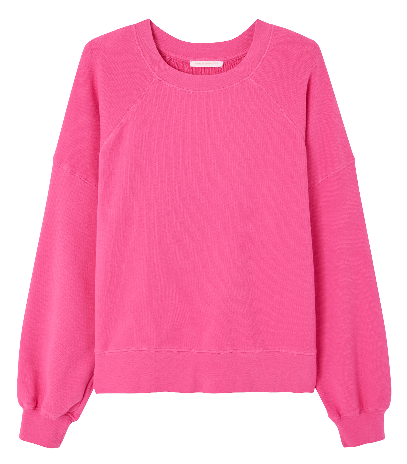 Sweat oversize col rond en coton mélangé AMERICAN VINTAGE Rose