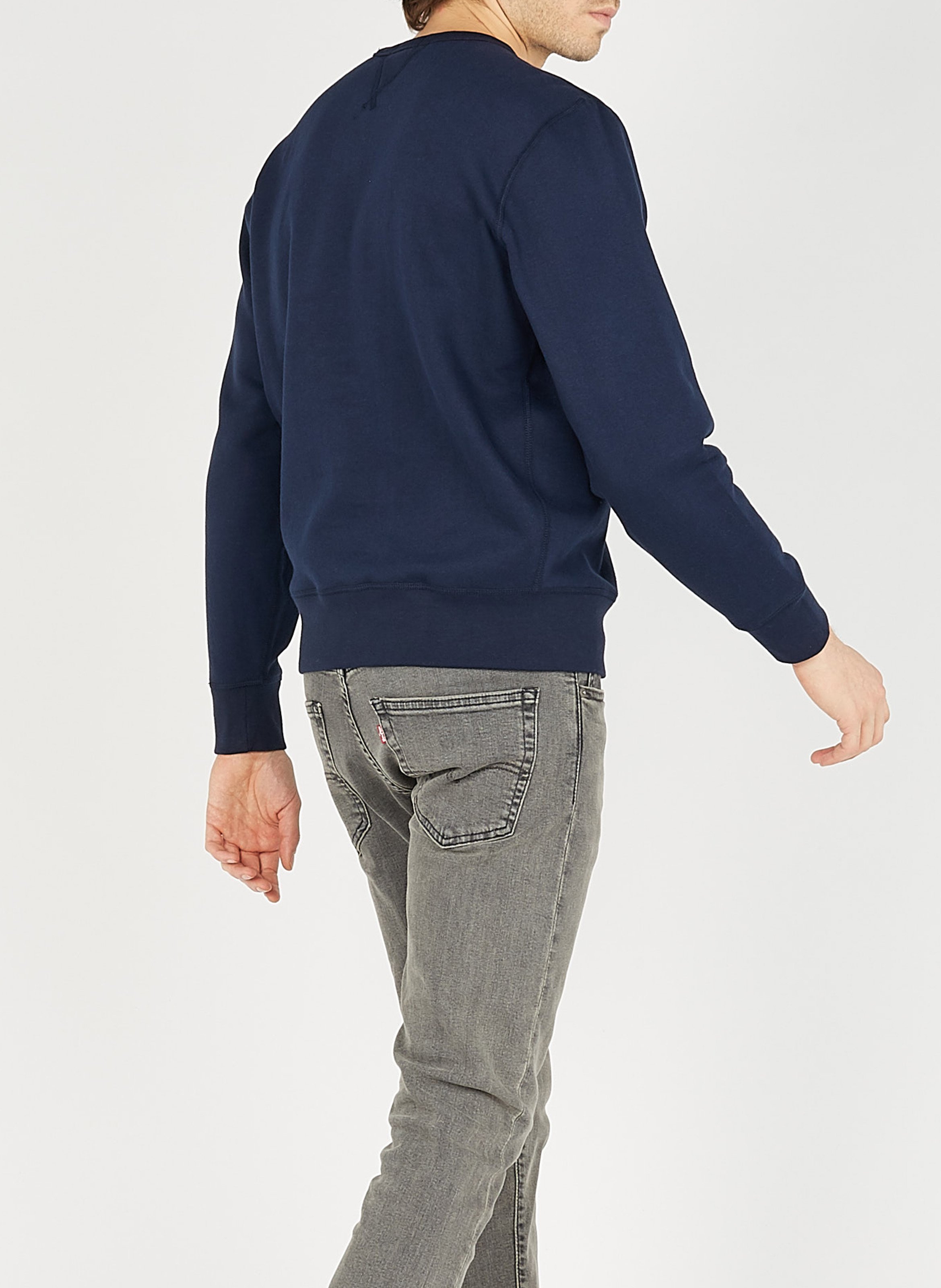 Sweat col rond regular-fit en coton molletonné avec Pony player POLO RALPH LAUREN Bleu