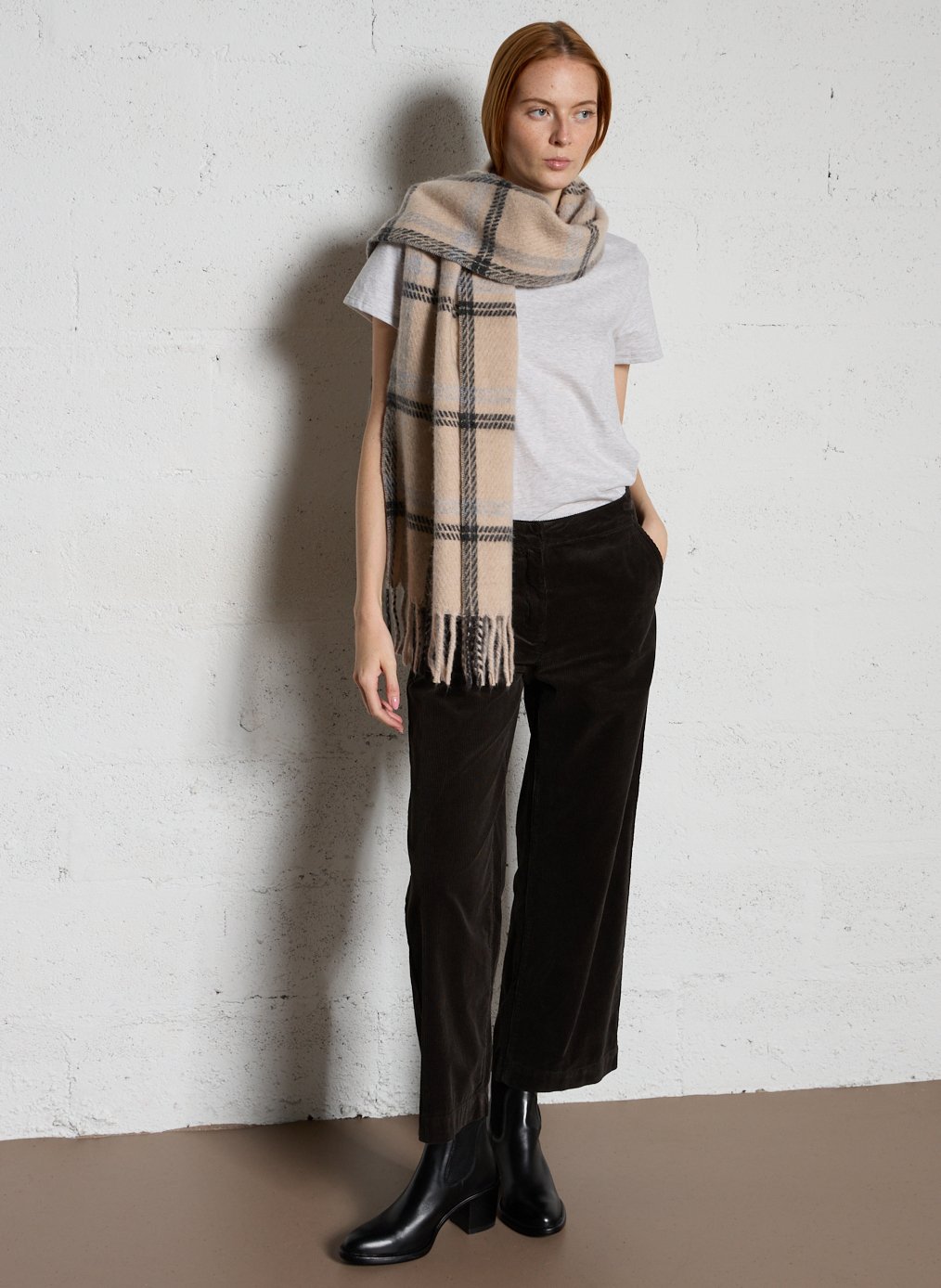 Corduroy cropped pants MAISON 123 Khaki