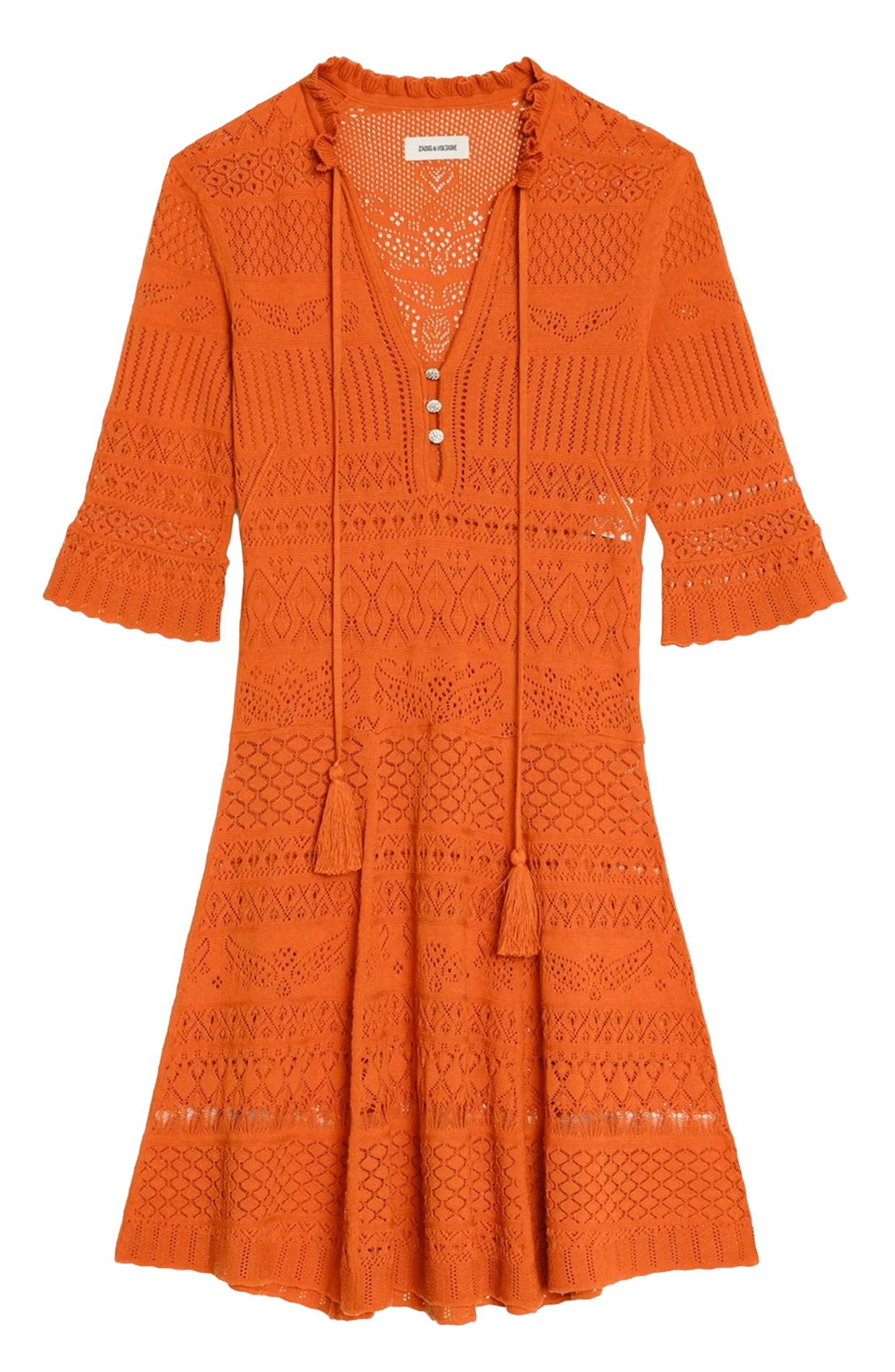 Robe courte en maille pointelle ZADIG&VOLTAIRE Orange