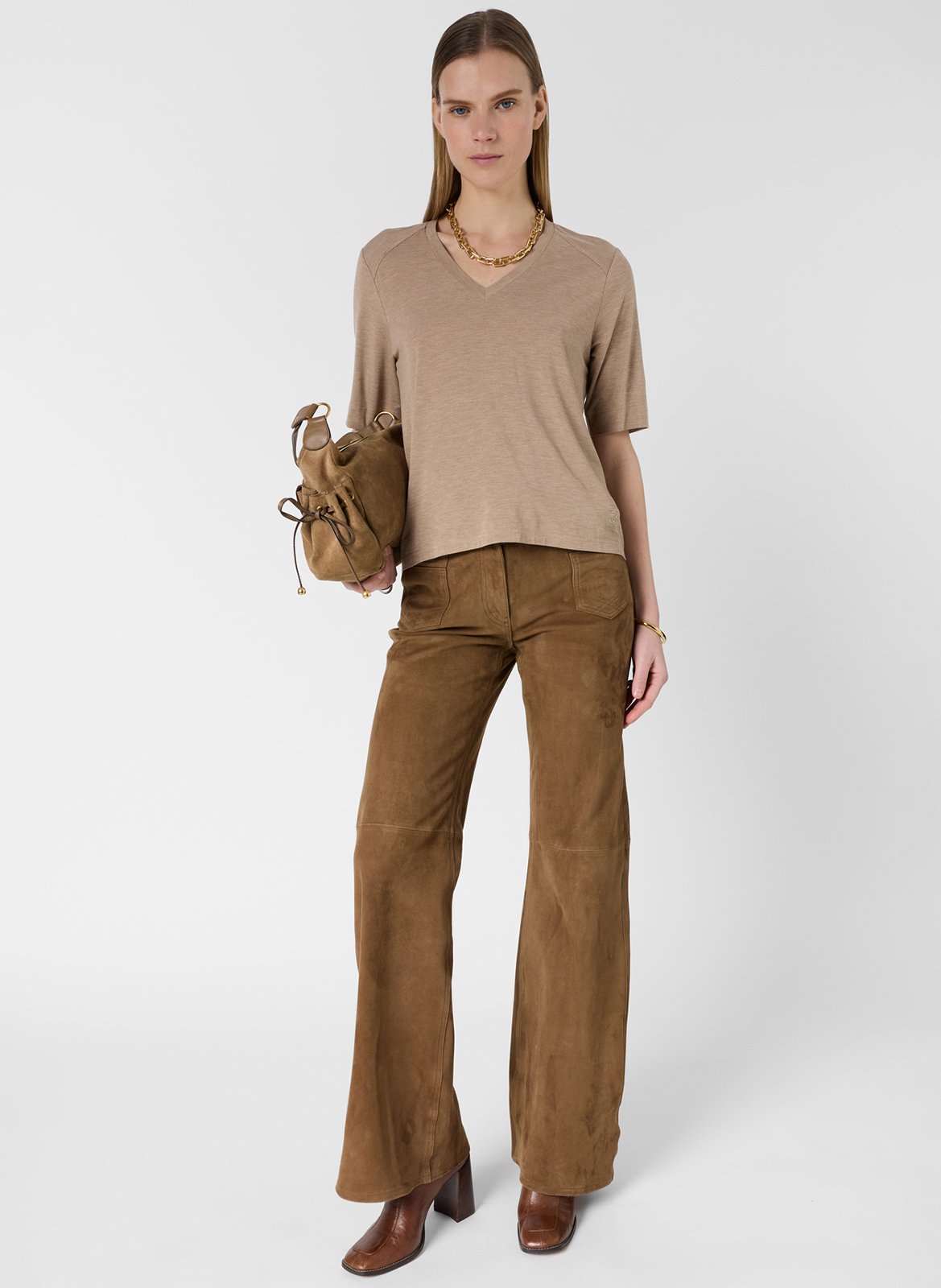 Weites T-Shirt mit V-Ausschnitt GERARD DAREL Braun