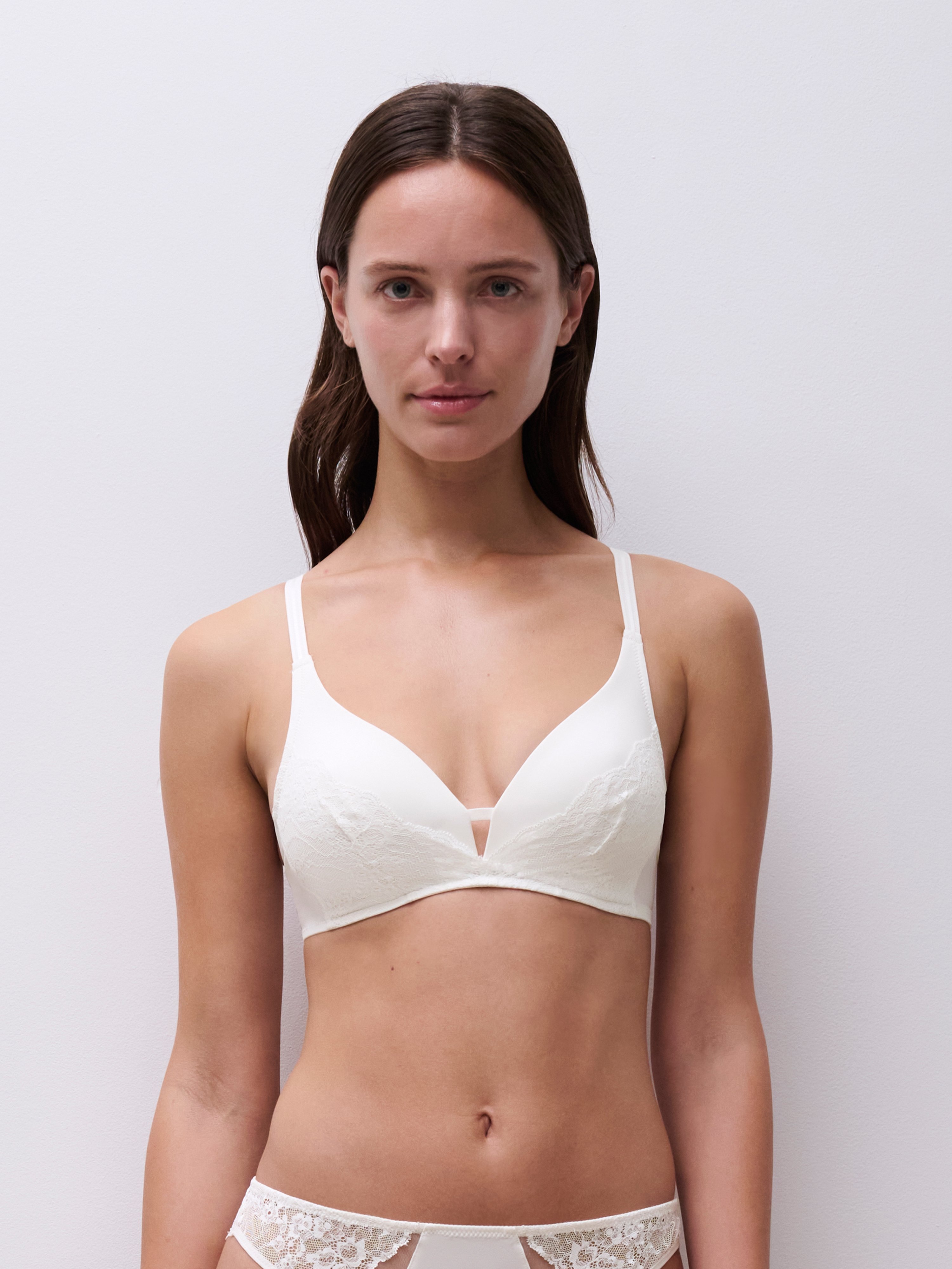 Non-wired lace bra White
