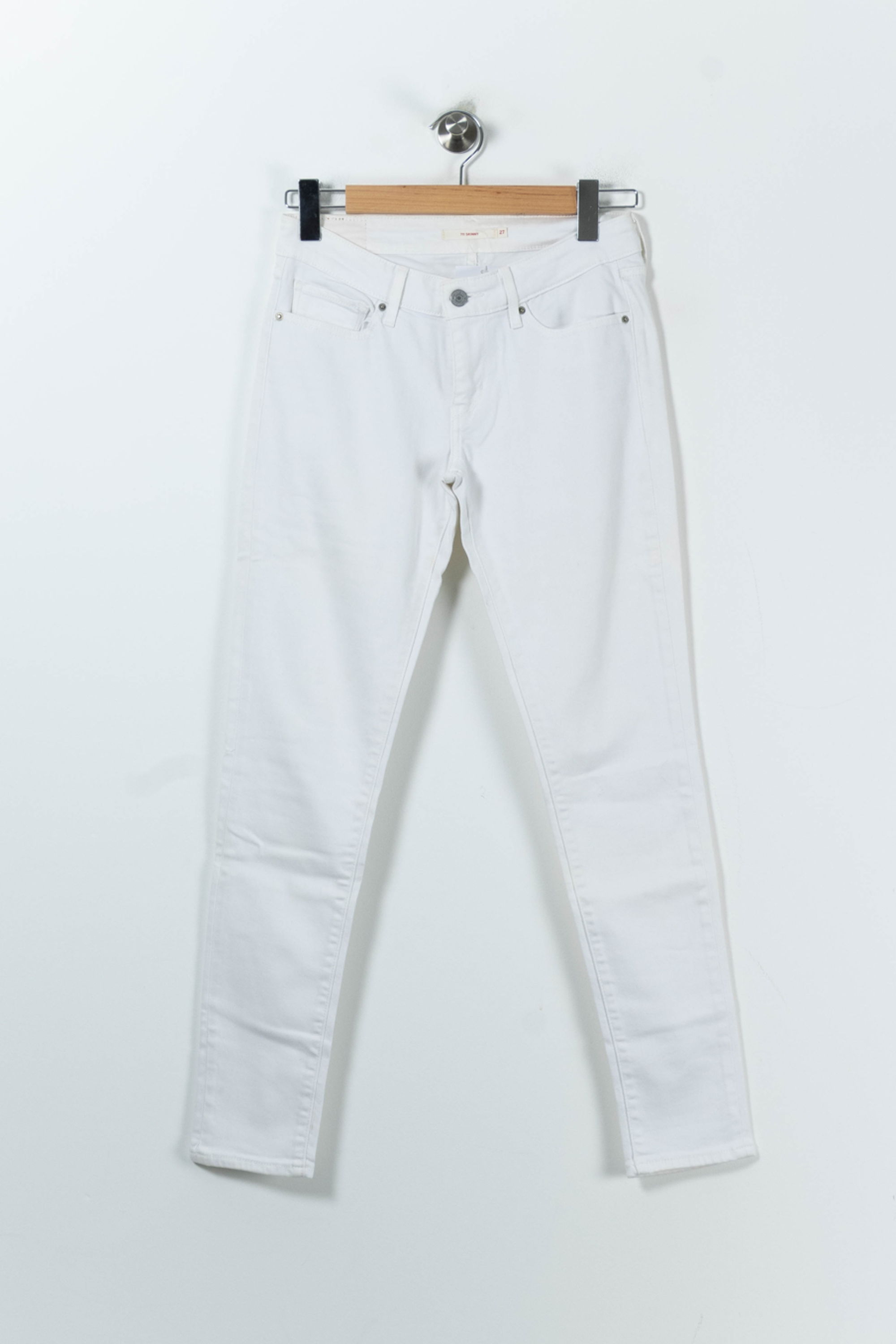 Cropped slim jeans with studs LEVI'S - Seconde main White