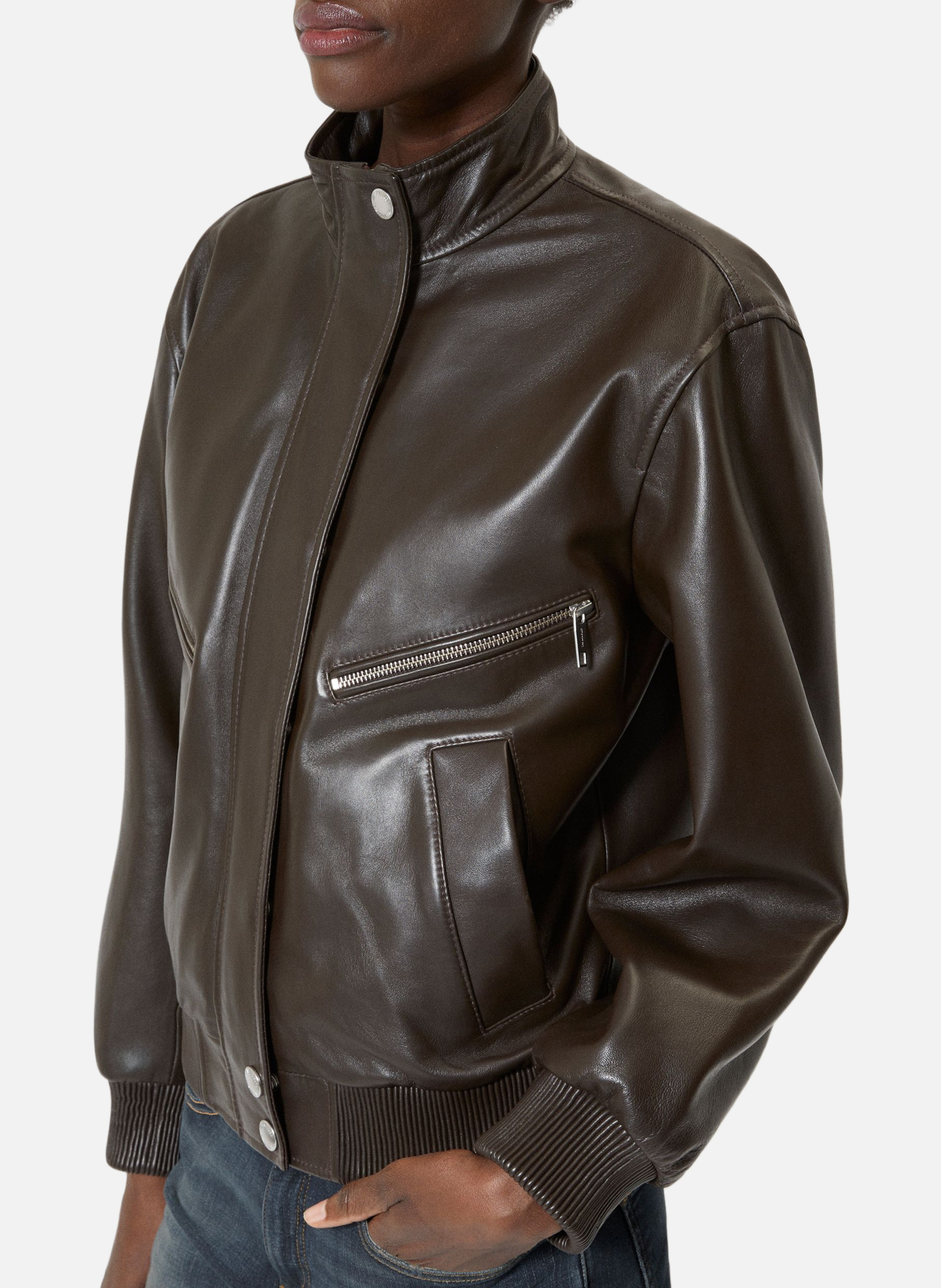 Baltika leather jacket THE KOOPLES Brown