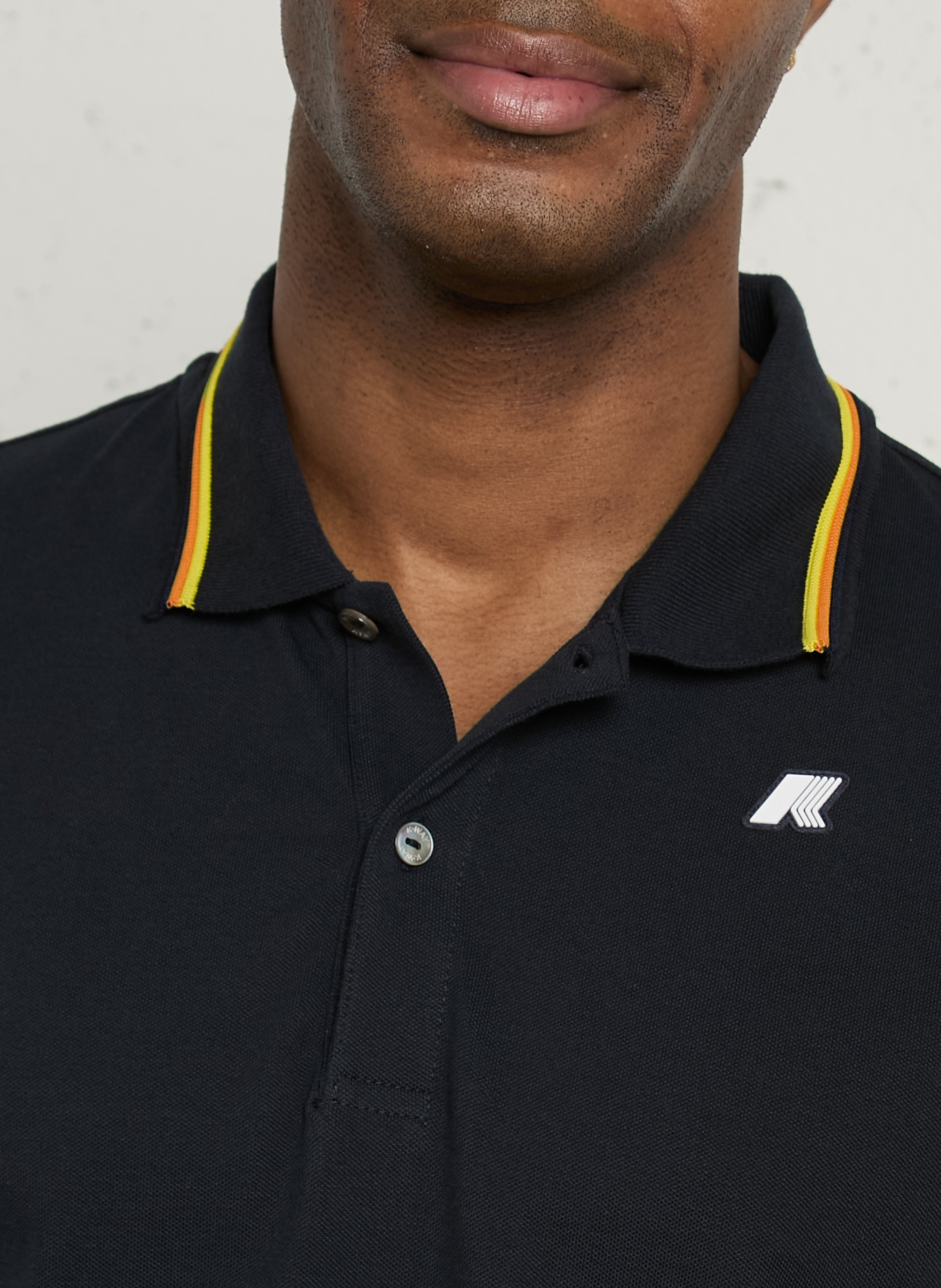 Regular-fit stretch cotton polo shirt K-WAY Blue