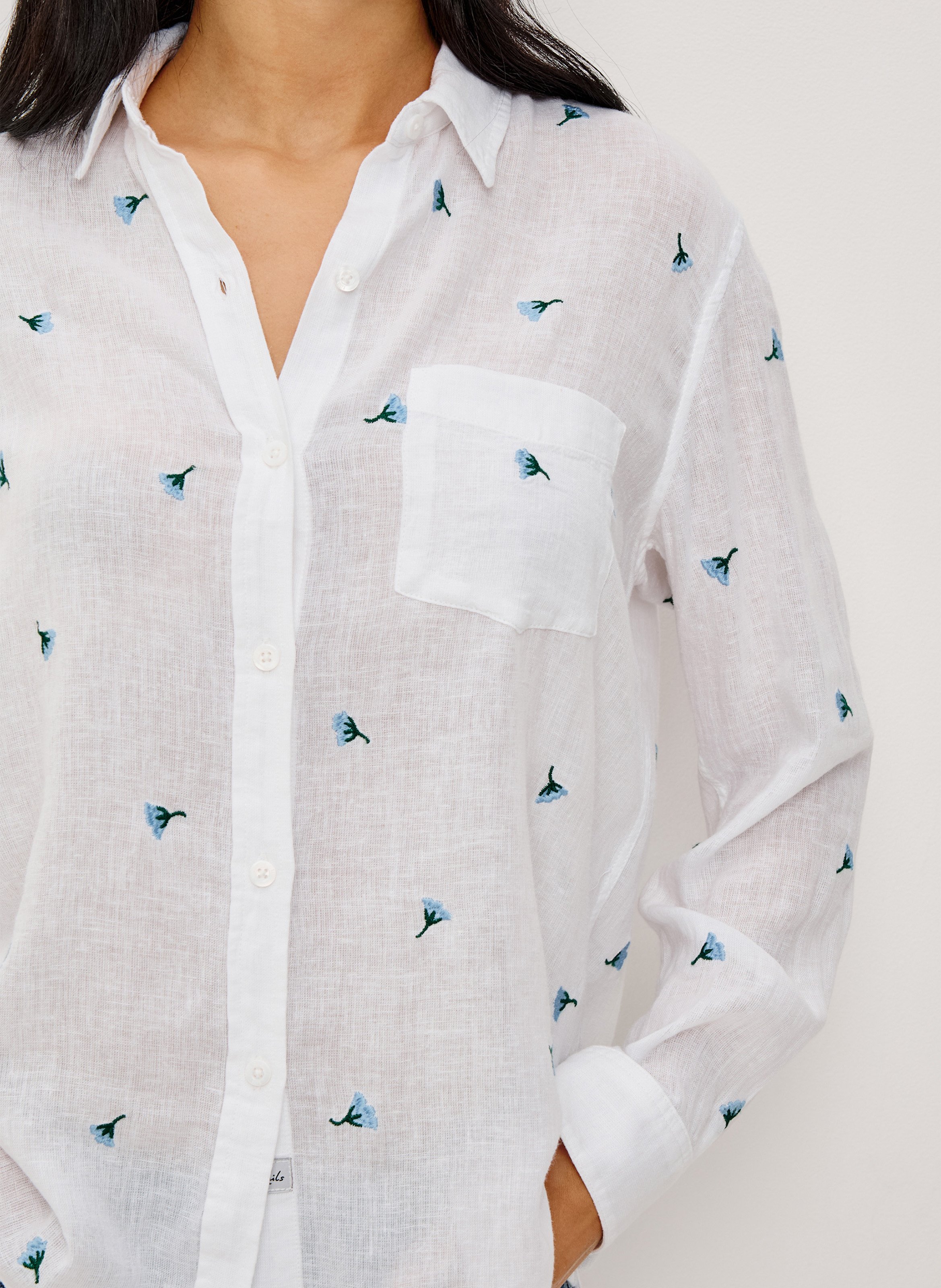 Striped linen blend shirt RAILS White