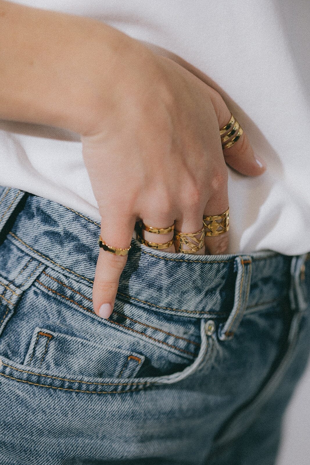 Hammered gold plated ring MONSIEUR SIMONE Golden