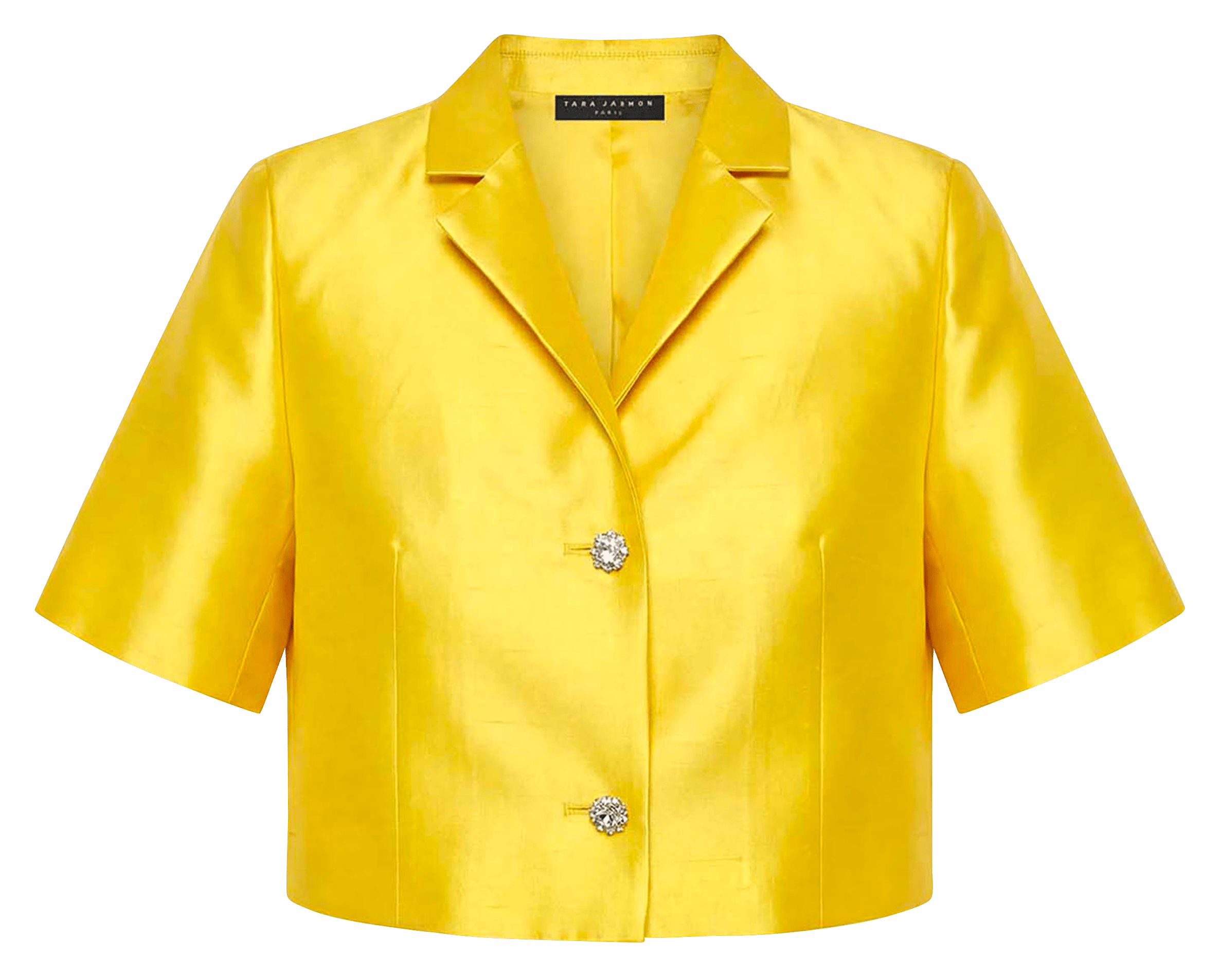 Veste courte manches courtes en satin TARA JARMON Jaune