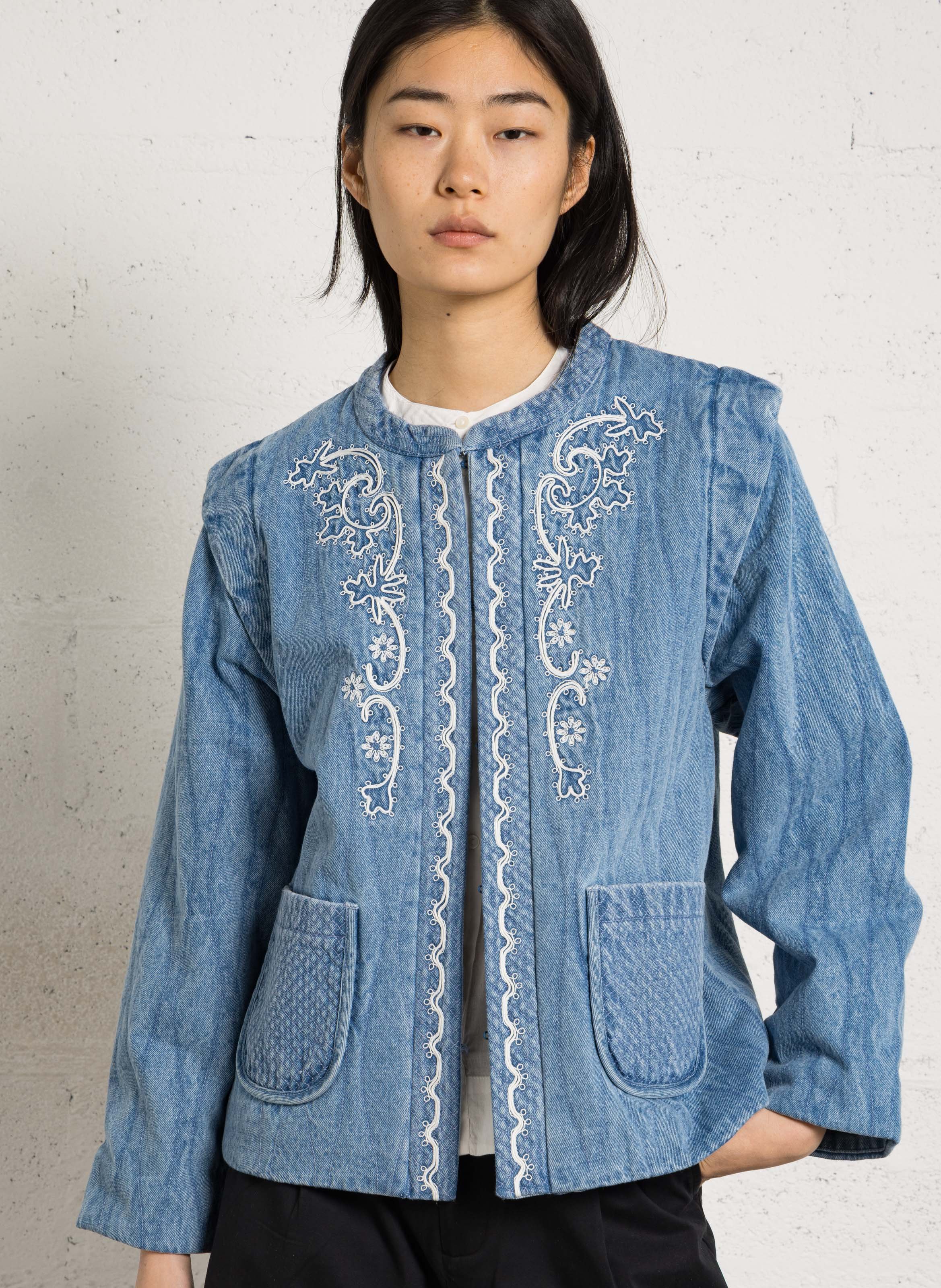 Rechte geborduurde spijkerjas LOUISE MISHA Blauw