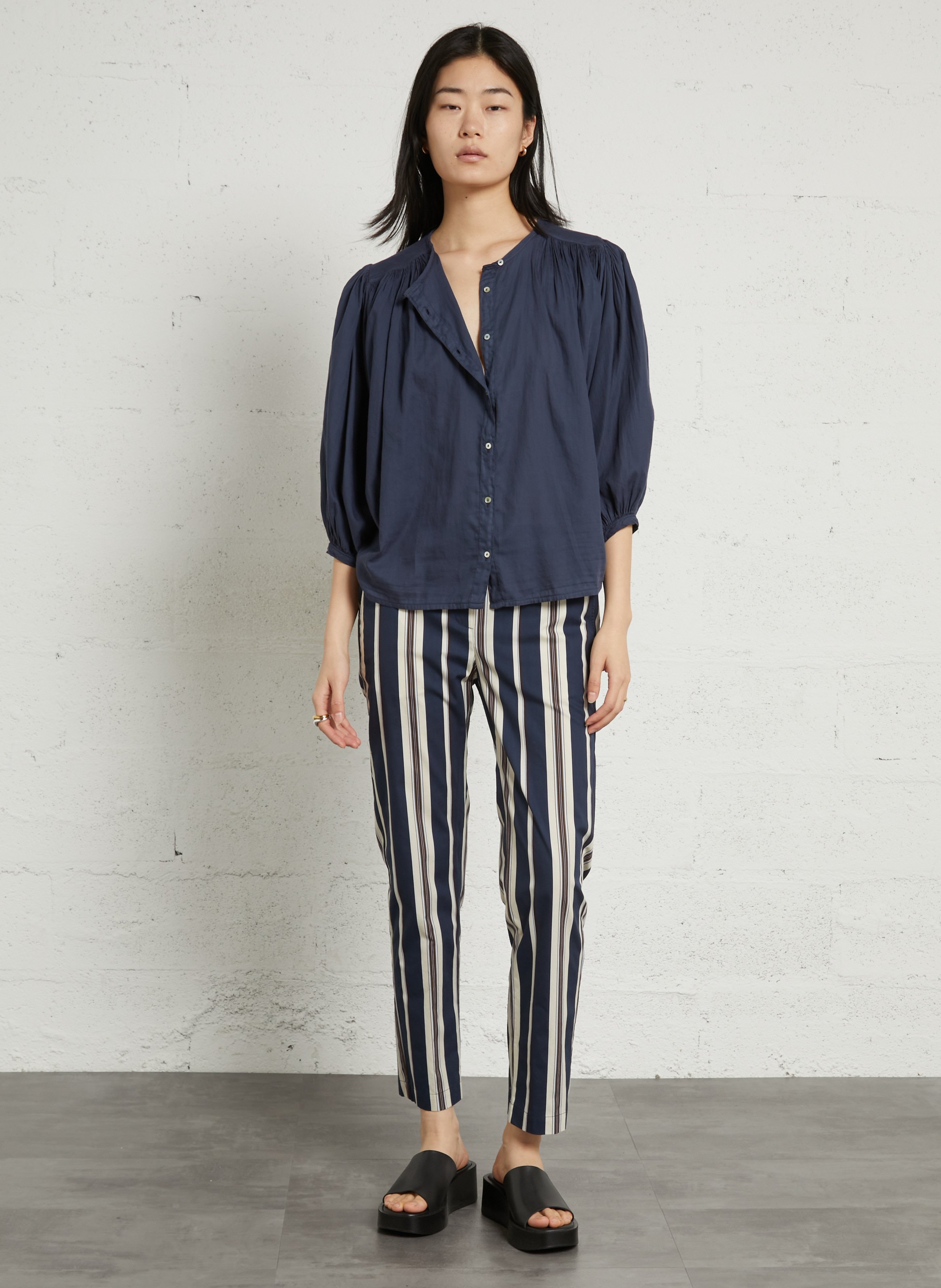 Blouse col rond en cotn  BELLA JONES Bleu