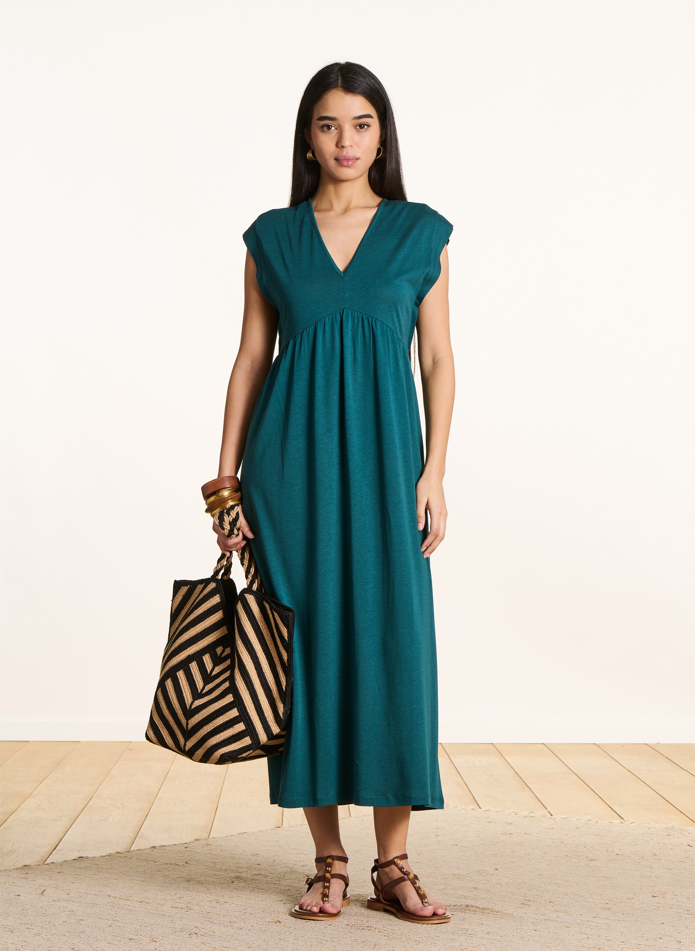 Robe longue col V  LA FEE MARABOUTEE