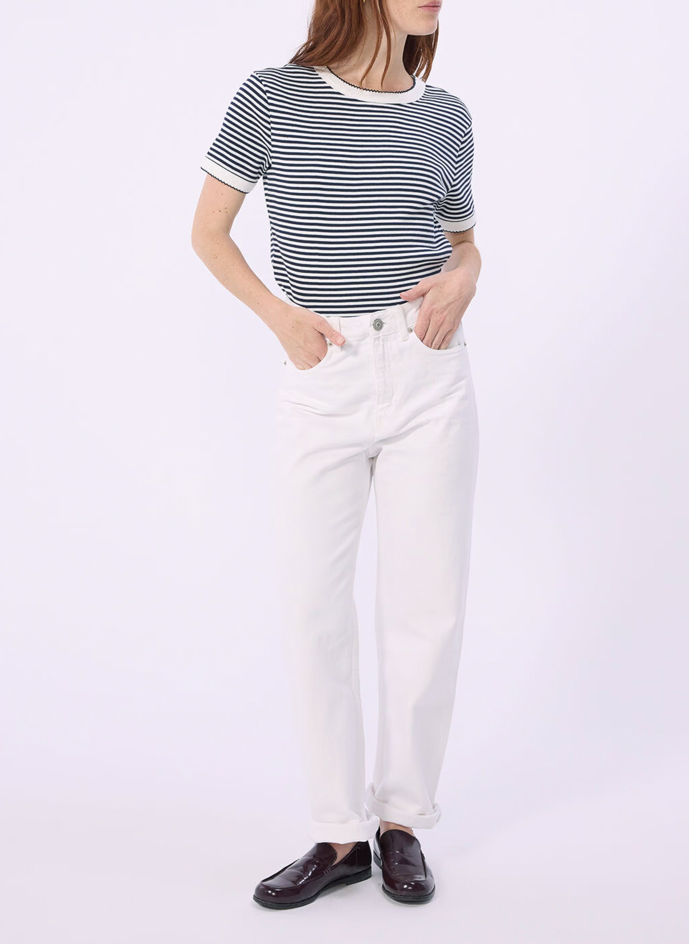 Baumwoll-Pullover mit Rundhalsausschnitt PETIT BATEAU Grau