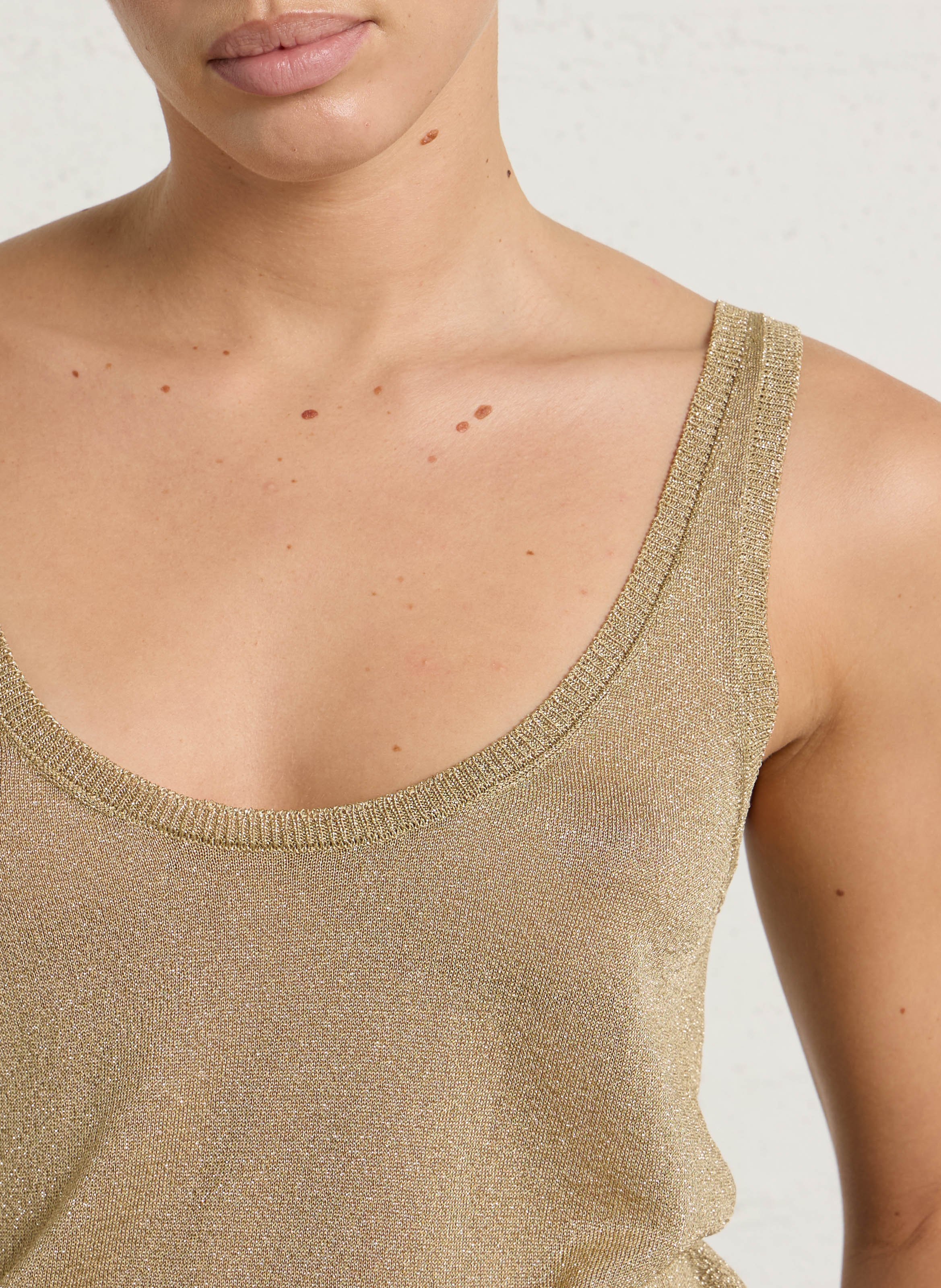 Débardeur droit brillant MAJESTIC FILATURES Doré