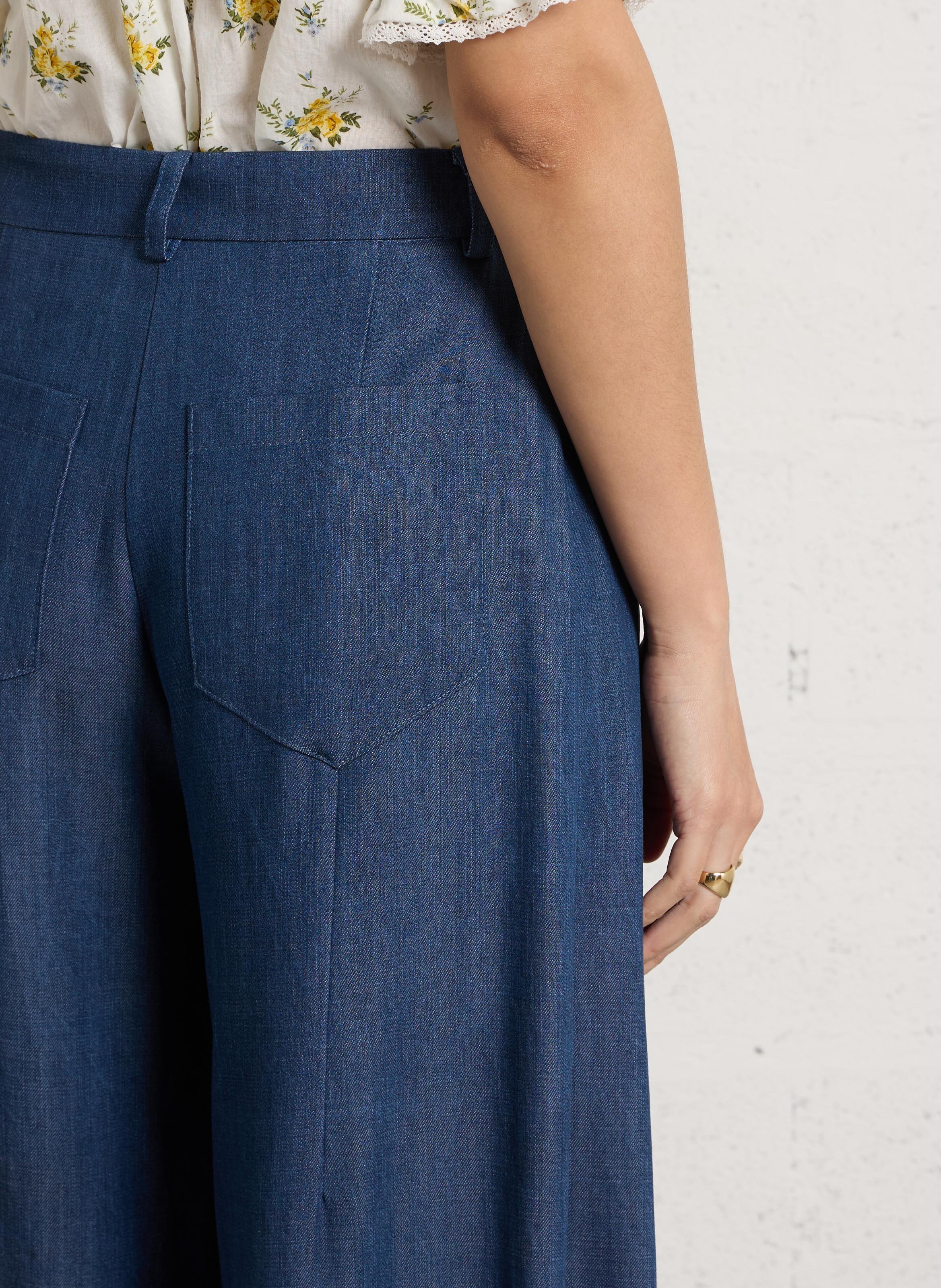 Wide-leg pants with braces IMPERIAL Blue