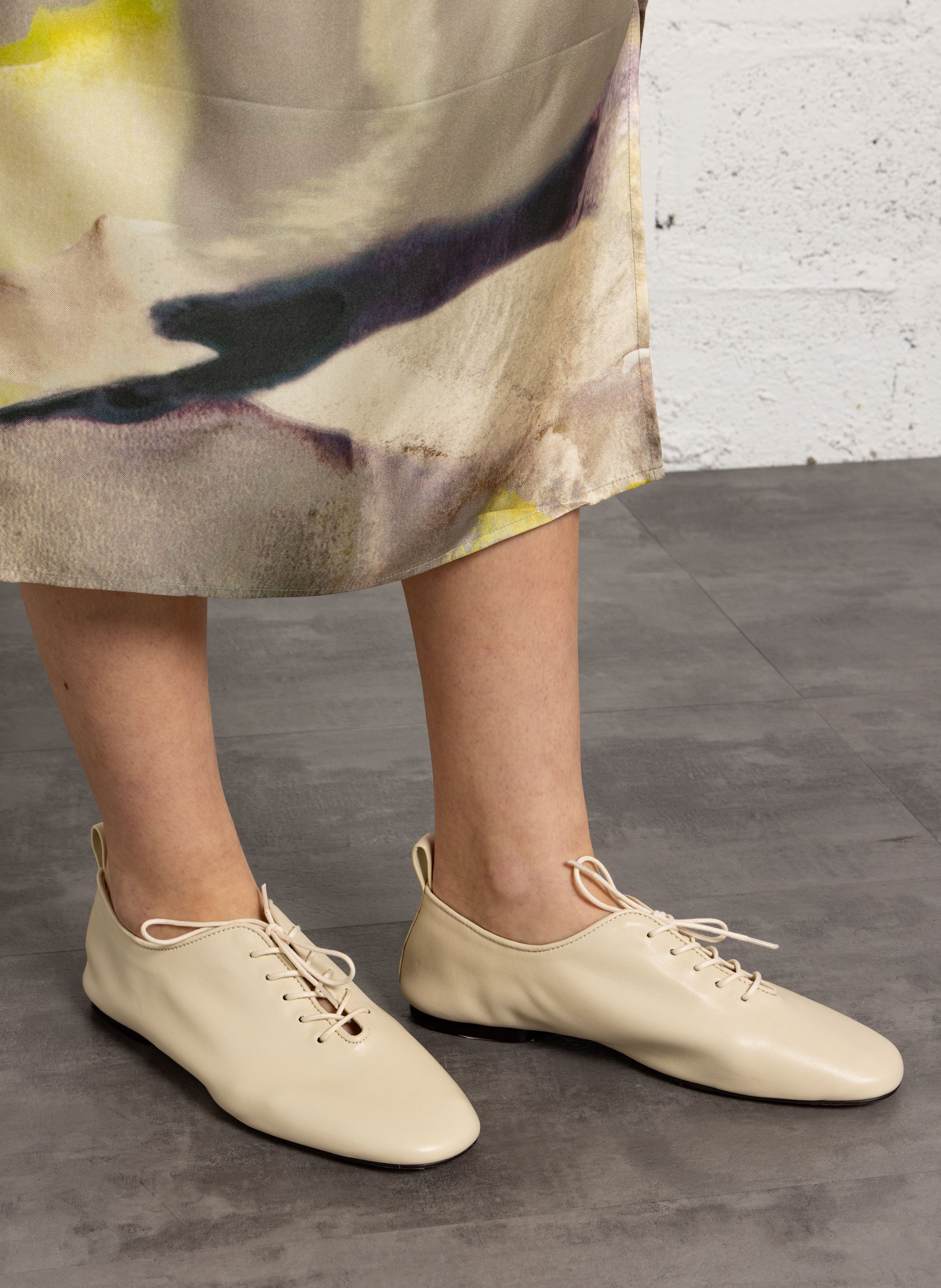 Arthus leather Derby shoes  SOEUR Beige