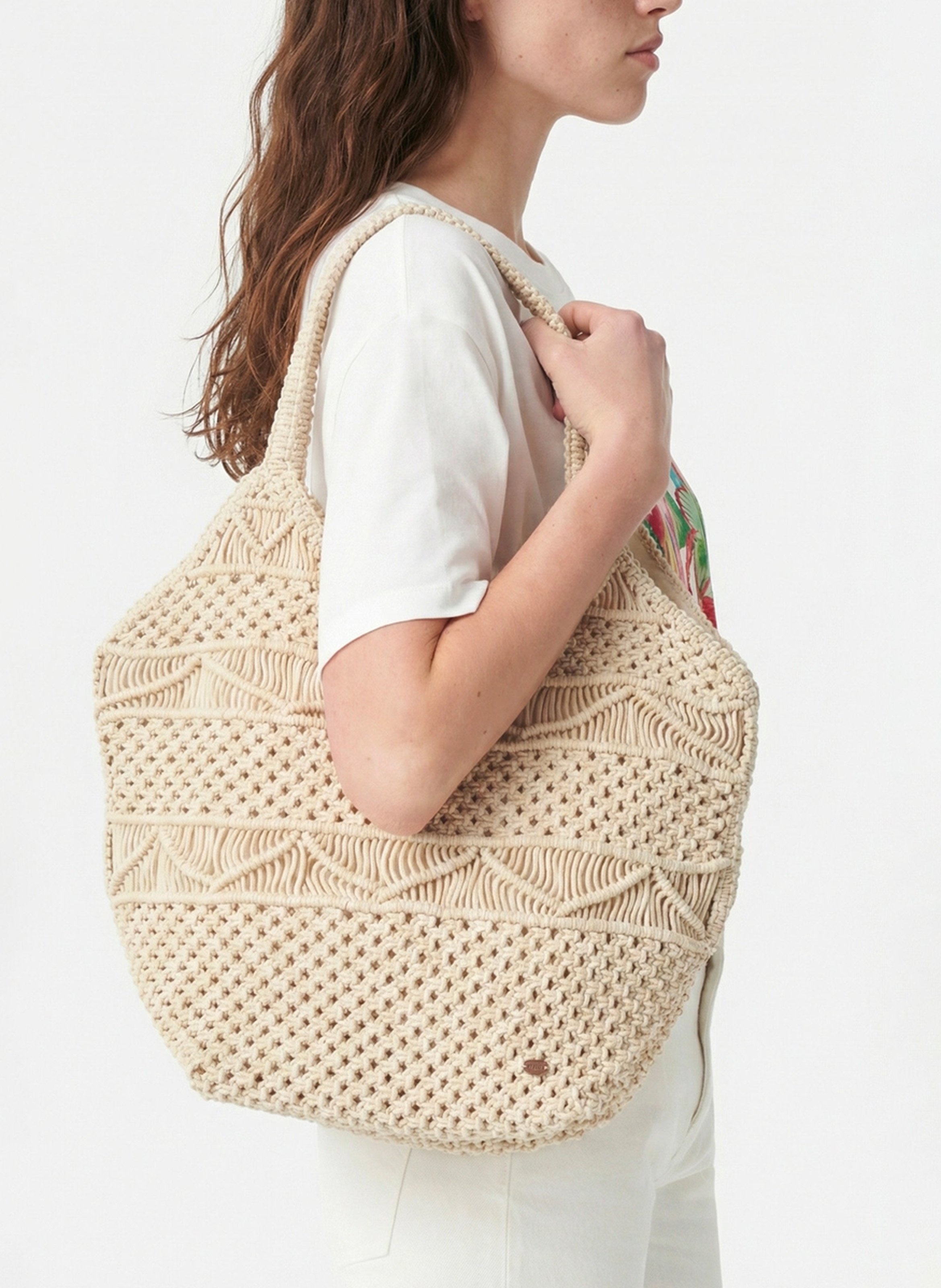 sac porté épaule en crochet VANESSA BRUNO Beige