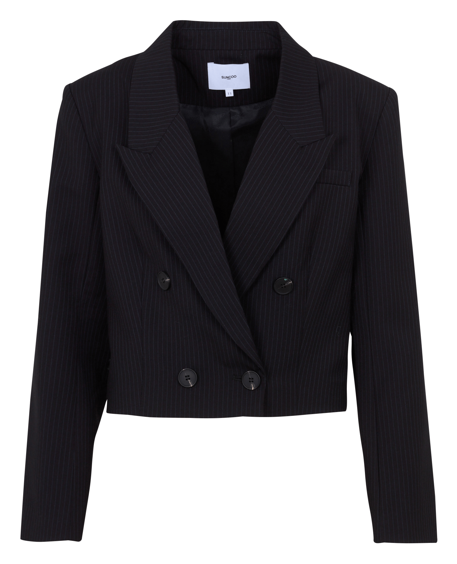 Cotton-blend cardigan with tailored collar SUNCOO Blue