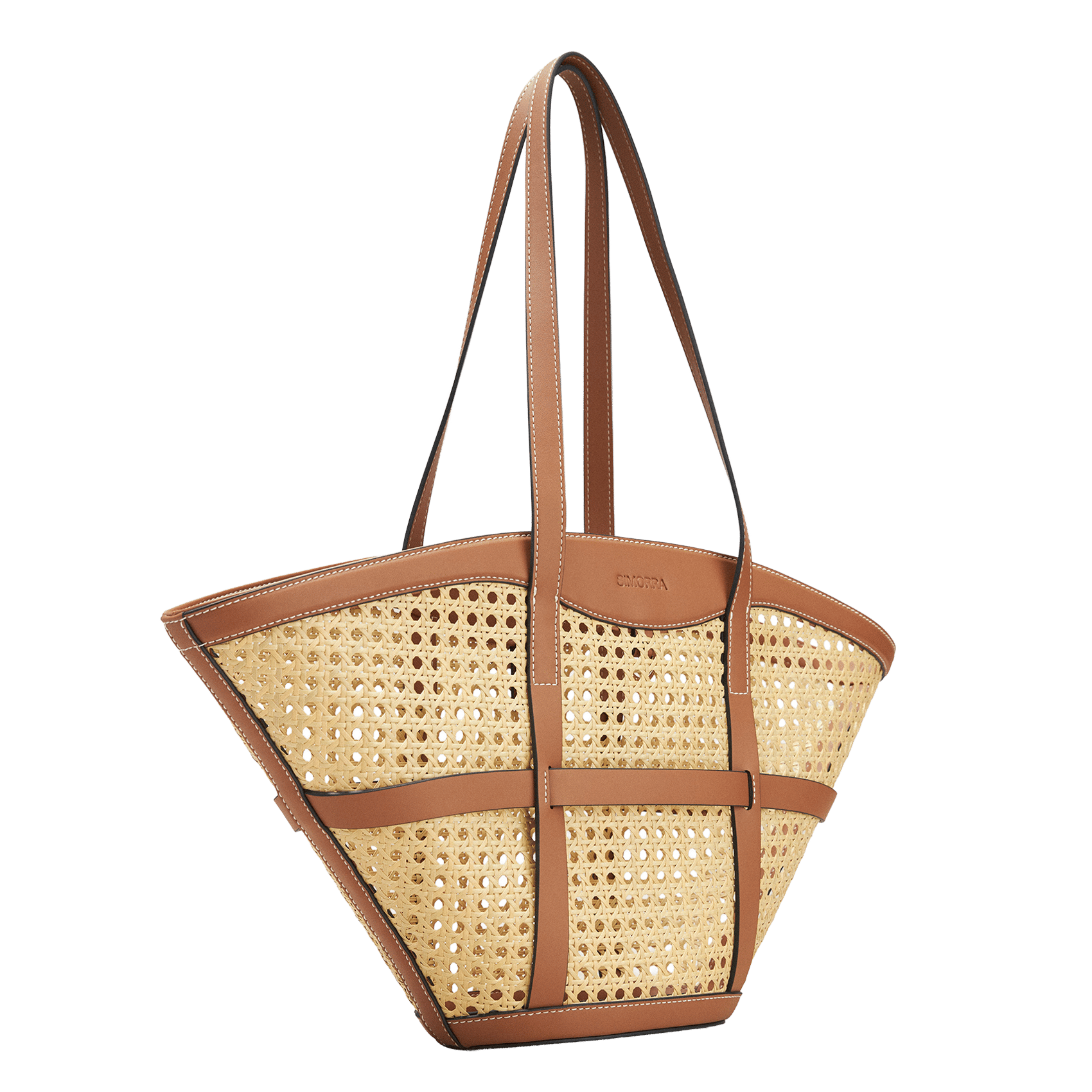 Sac cabas en cuir mélangé SIMORRA Marron
