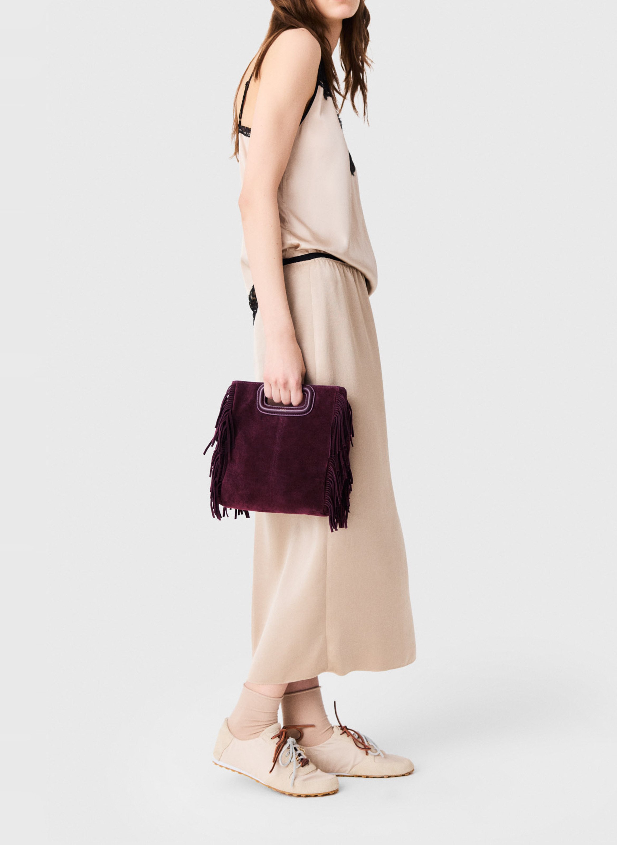 Leren clutch MAJE Violet